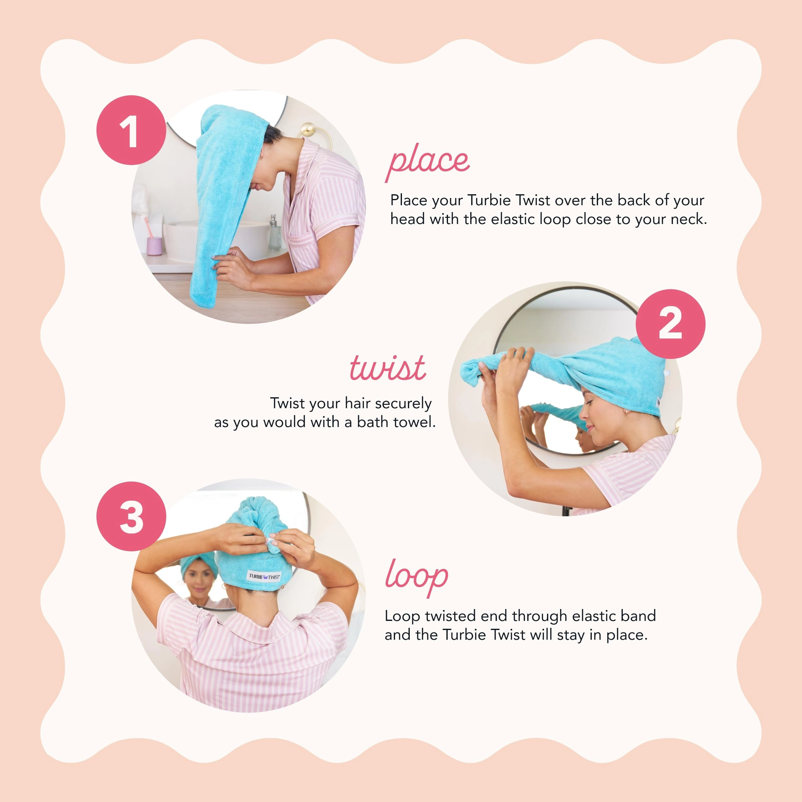 PIGFDK Microfiber Hair Towel Wrap Turban for Women