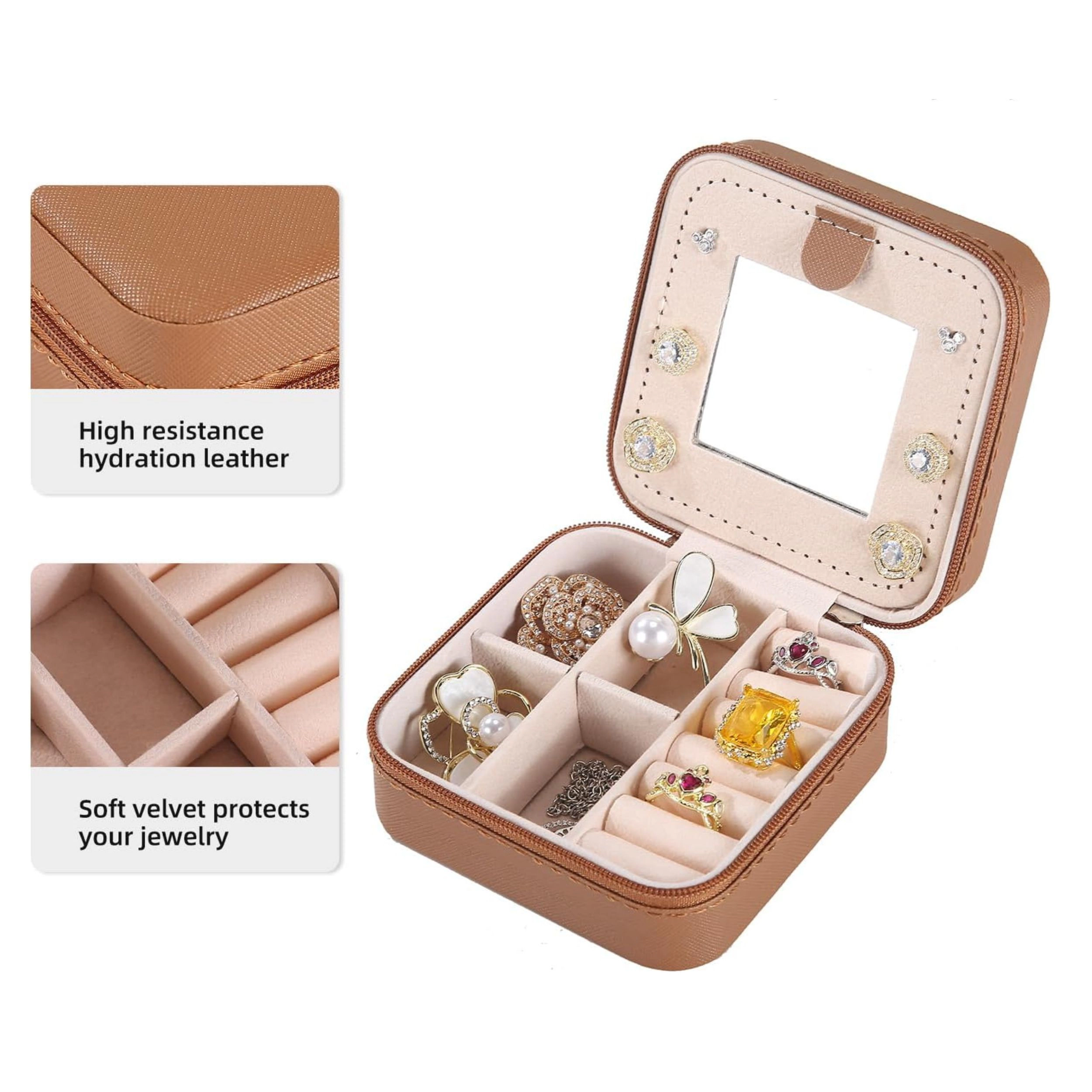 Stock Preferred Small Jewelry Organizer Box with Mirror for Women and Girls