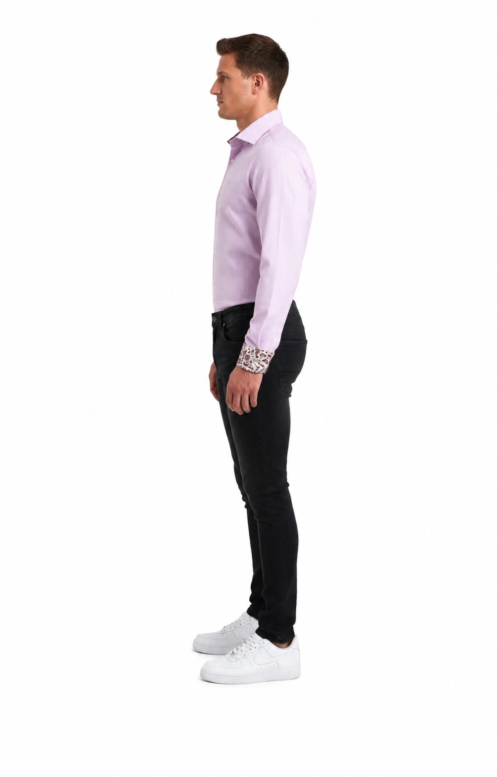Elie Balleh Slim Fit Mens Houndstooth Shirt