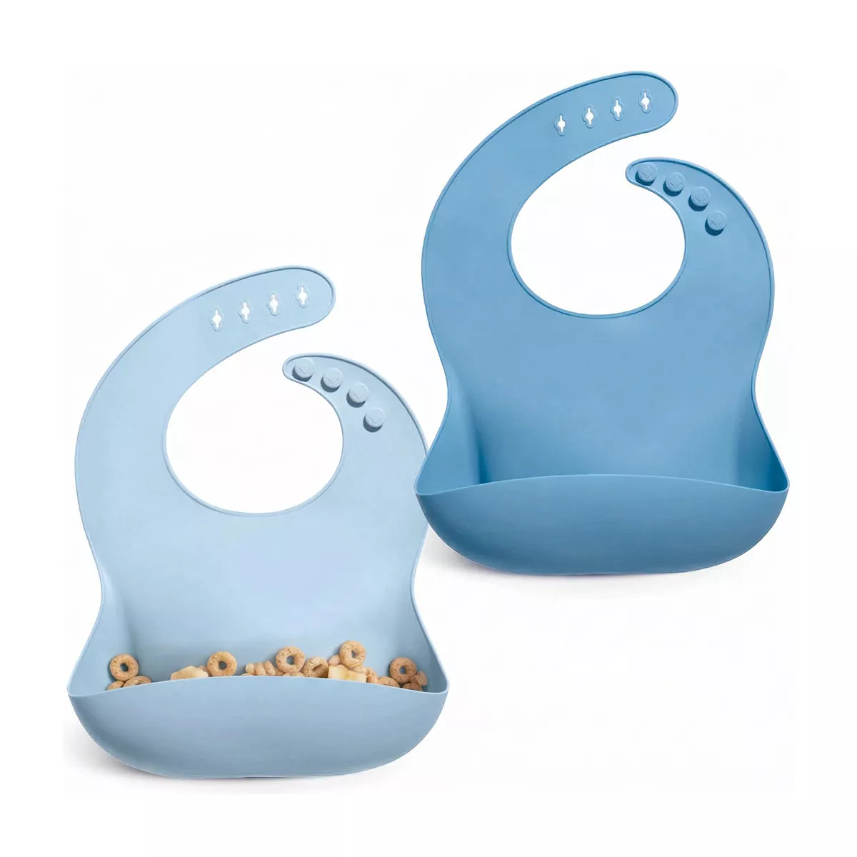 Sperric Silicone Baby Bibs - Soft Bib with Food Catcher, Waterproof Material, Adjustable Fit for & Toddler