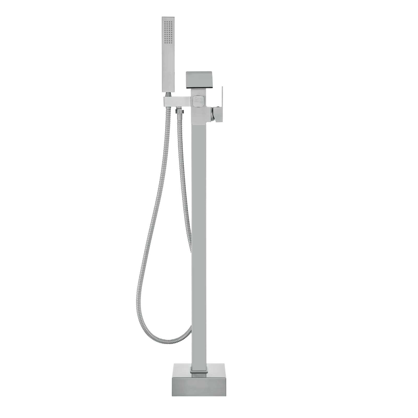 HONGGE Freestanding Bathtub Faucet with Handheld Shower, Floor Mount Tub Filler, 360 Degree Swivel Spout