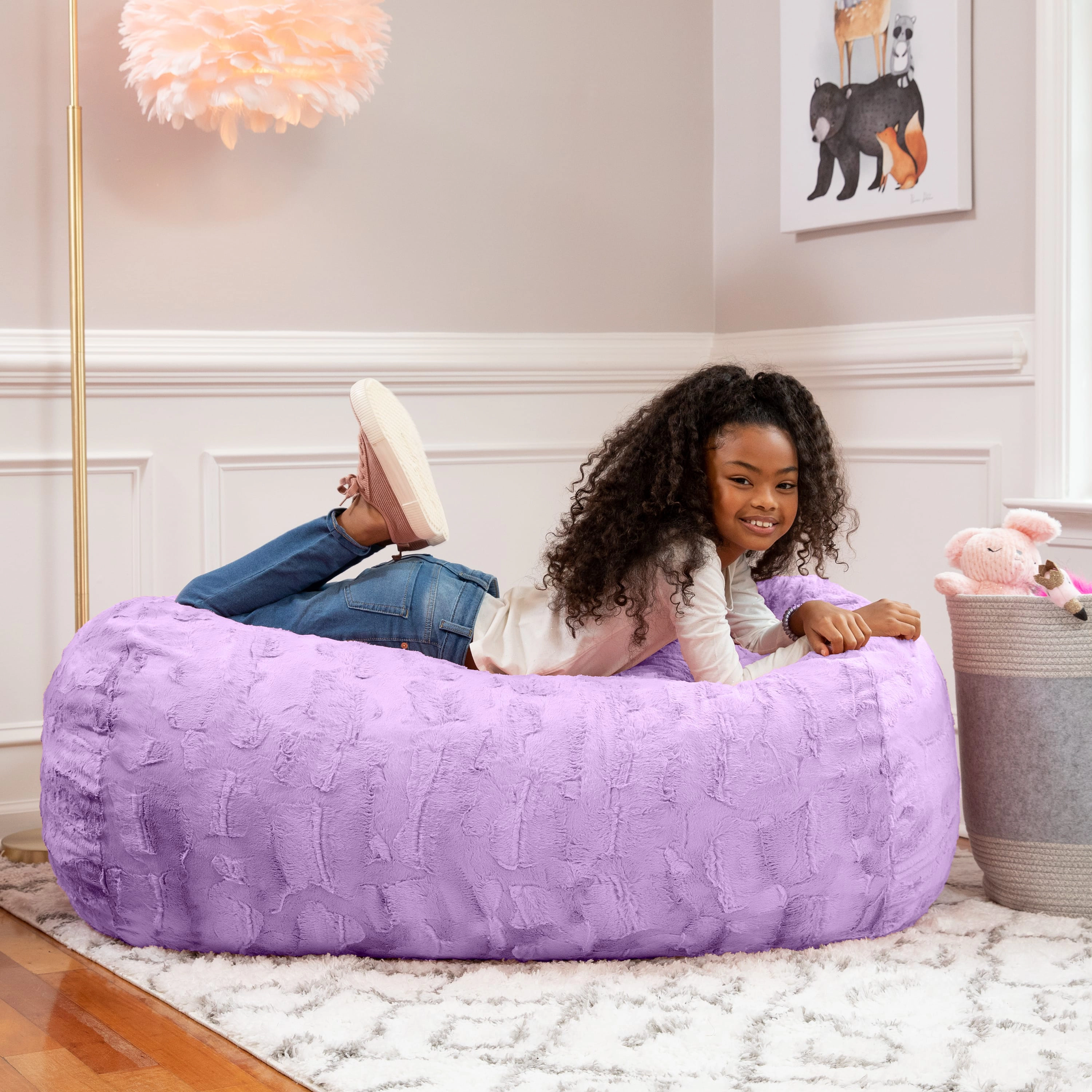Jaxx Sofa Saxx Bean Bag Couch - 4 Foot Faux Fur