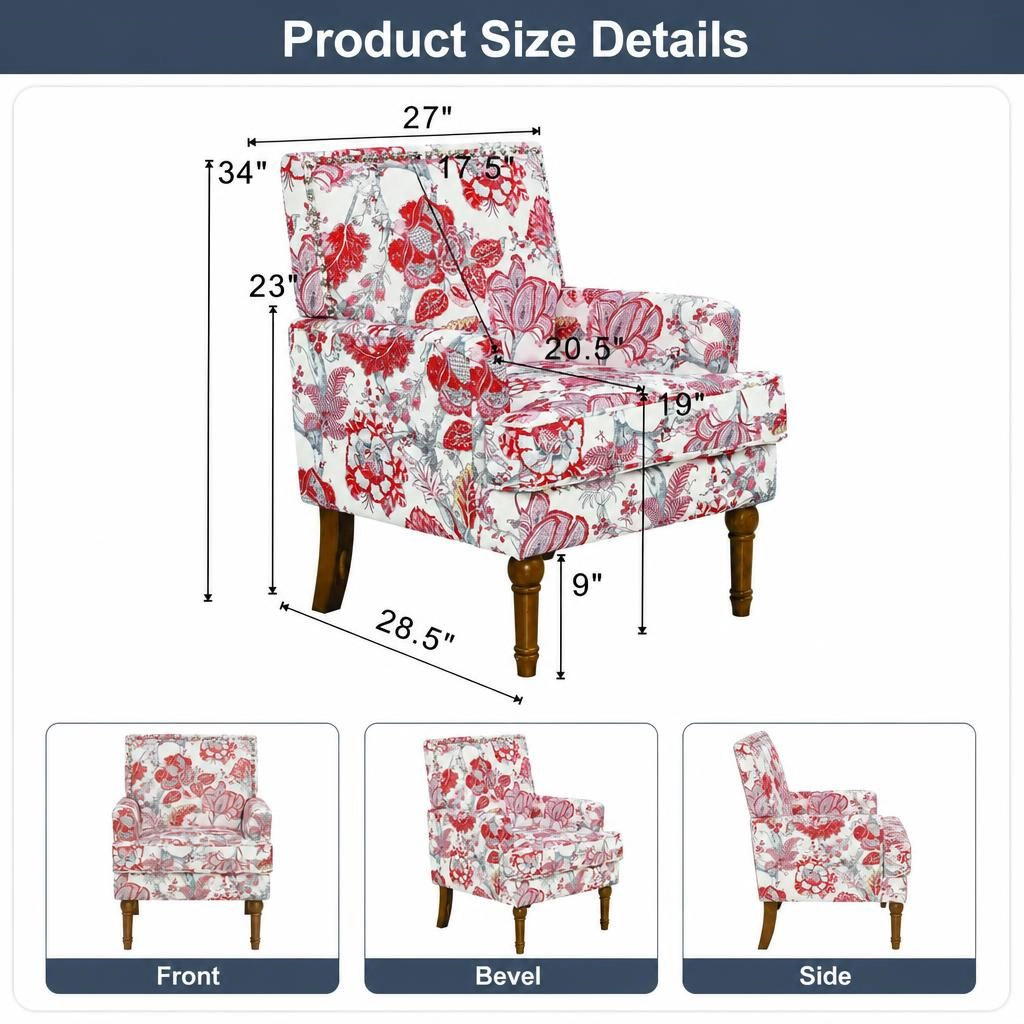 GOODSILO Comfortable Upholstered Single Accent Chair