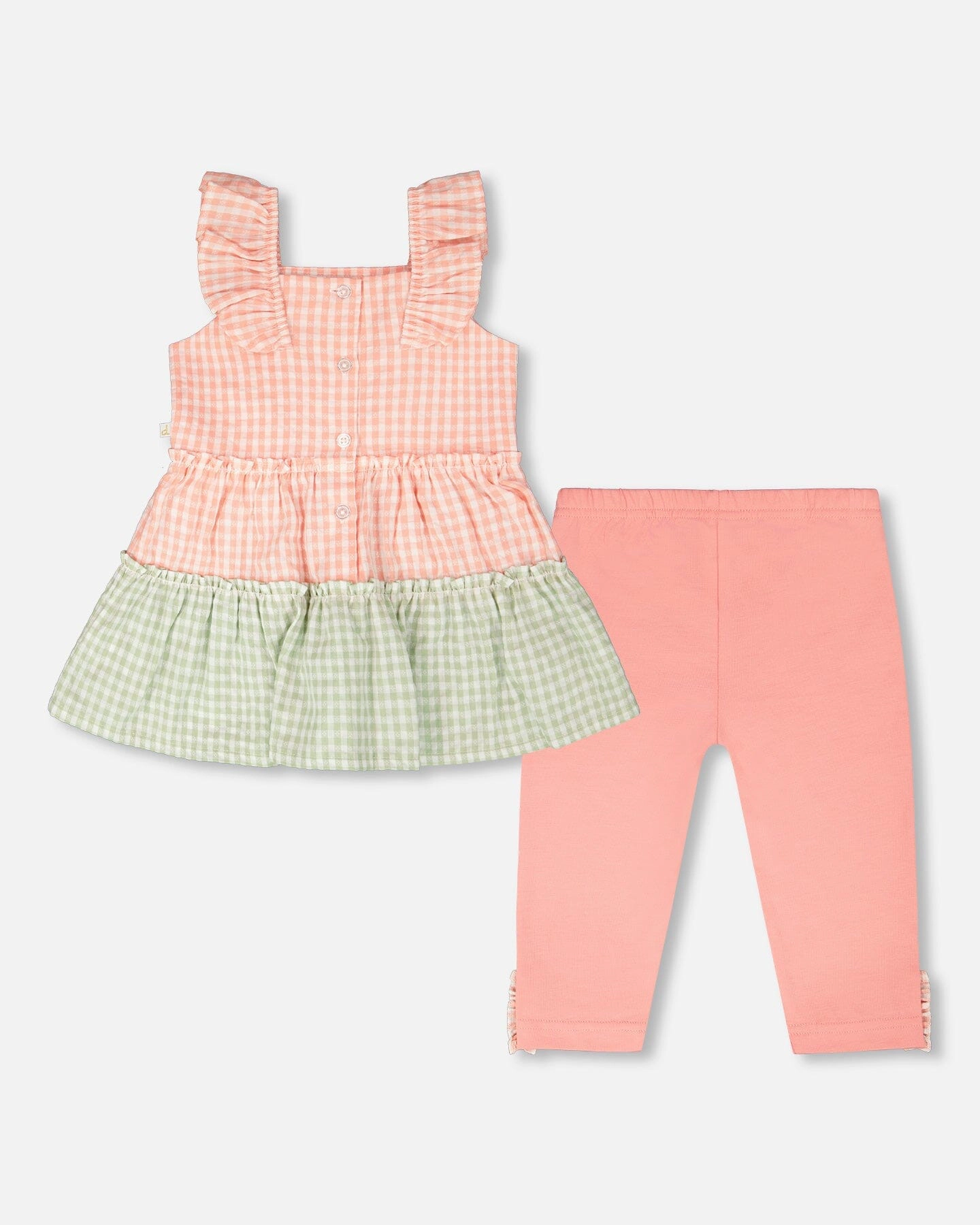 Deux par Girls Tunic and Organic Cotton Capri Set Gingham
