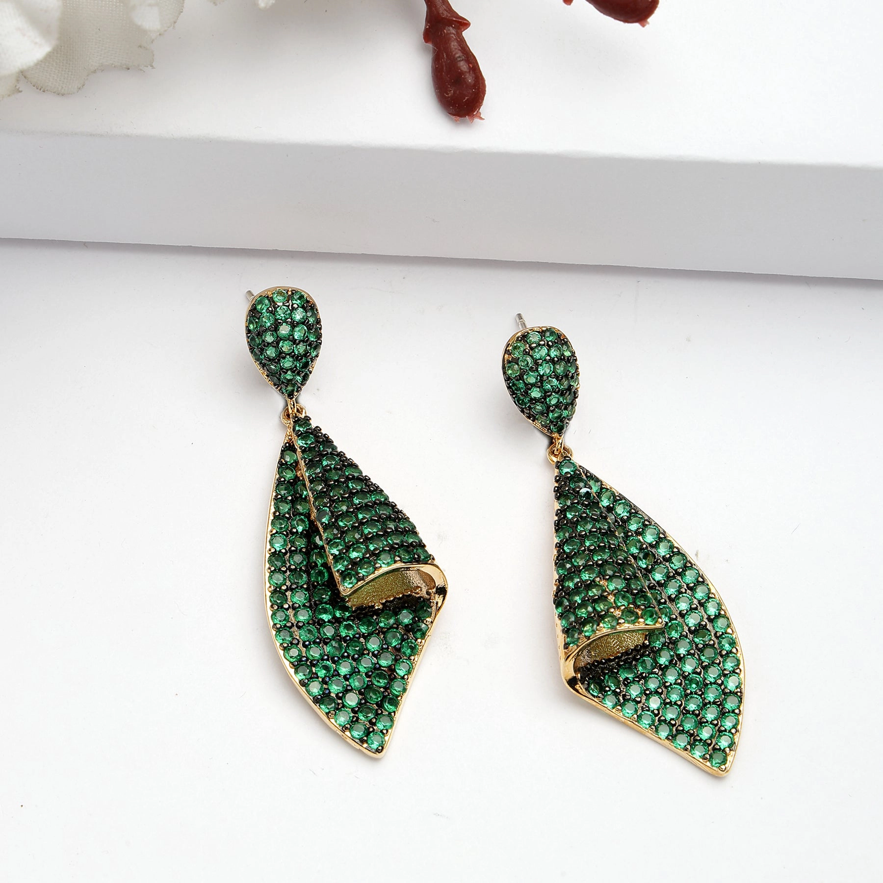 AGP PARIS Womens Diva Collection Modern Asymmetry Drop Earrings