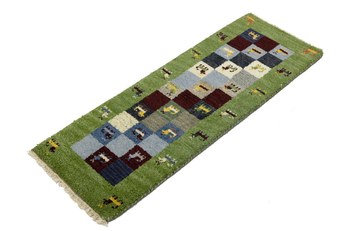 Magic Rugs Green Tribal 1'4X4 Indo-Gabbeh Oriental Rug