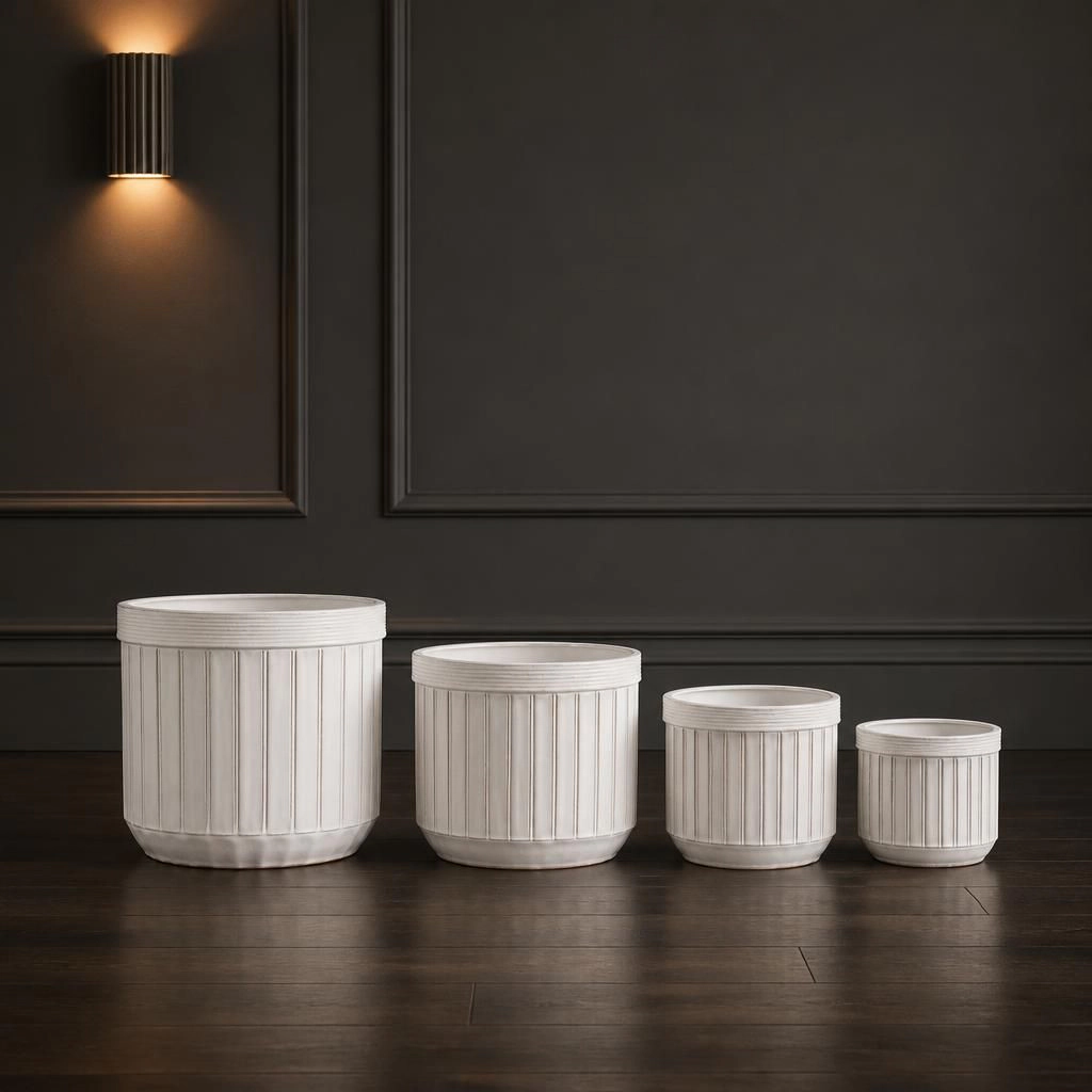 WOW PIONEER Large Durable Ceramic Planter Container for Plants Flowers Herbs Shrubs Patio Garden Balcony