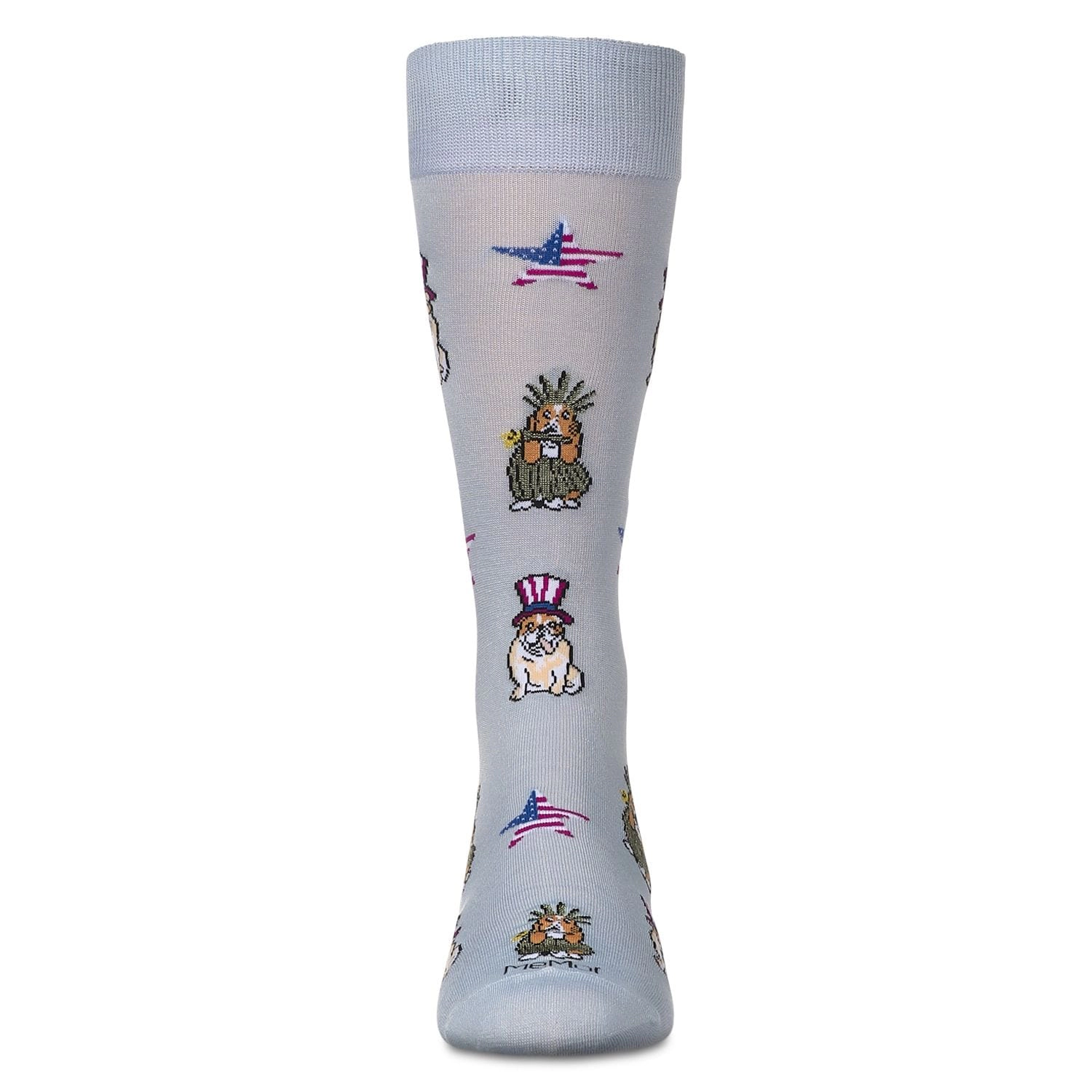 MeMoi Men's Patriotic Dogs Rayon From Bamboo Crew Socks
