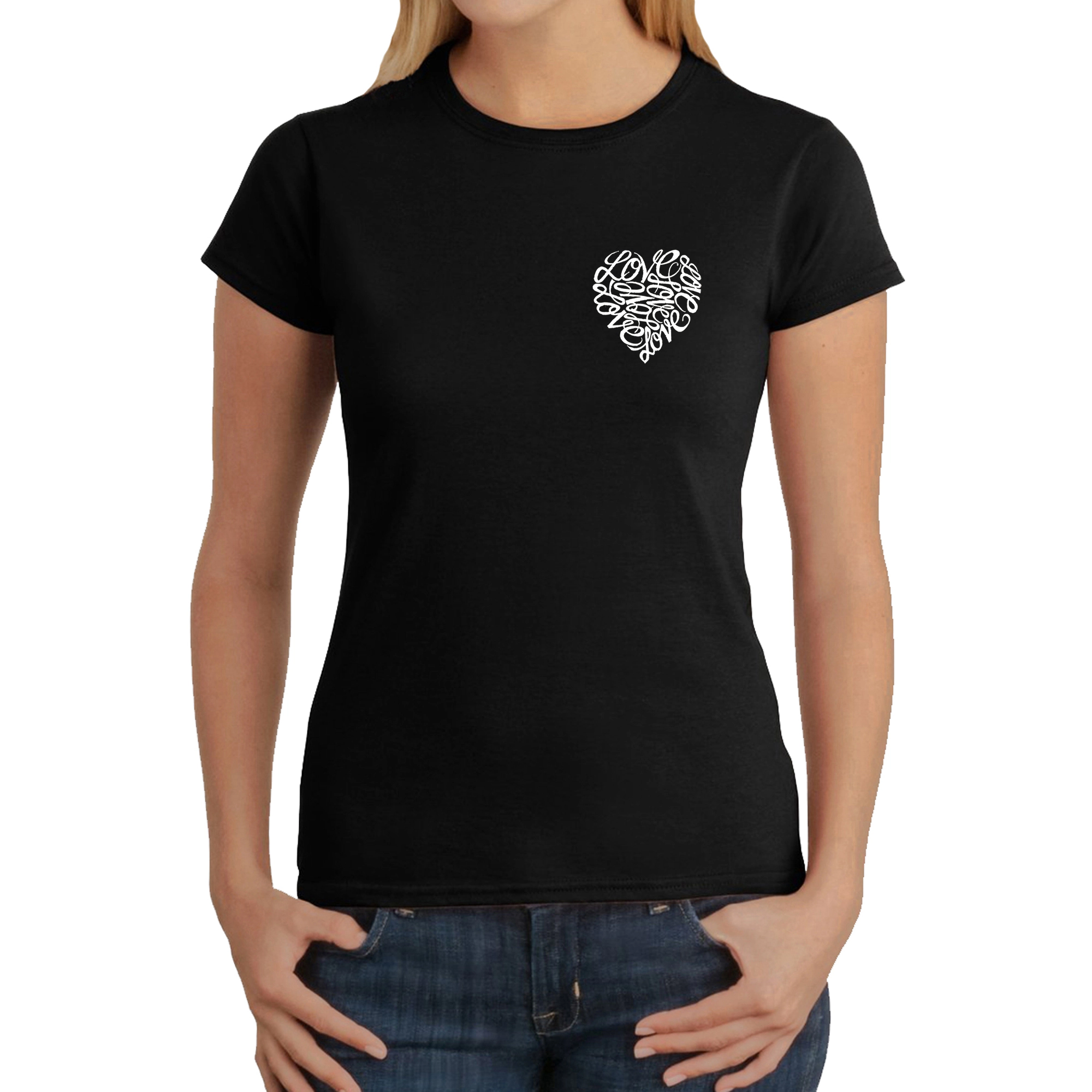 LA Pop Art Women's Word T-Shirt - Cursive Heart