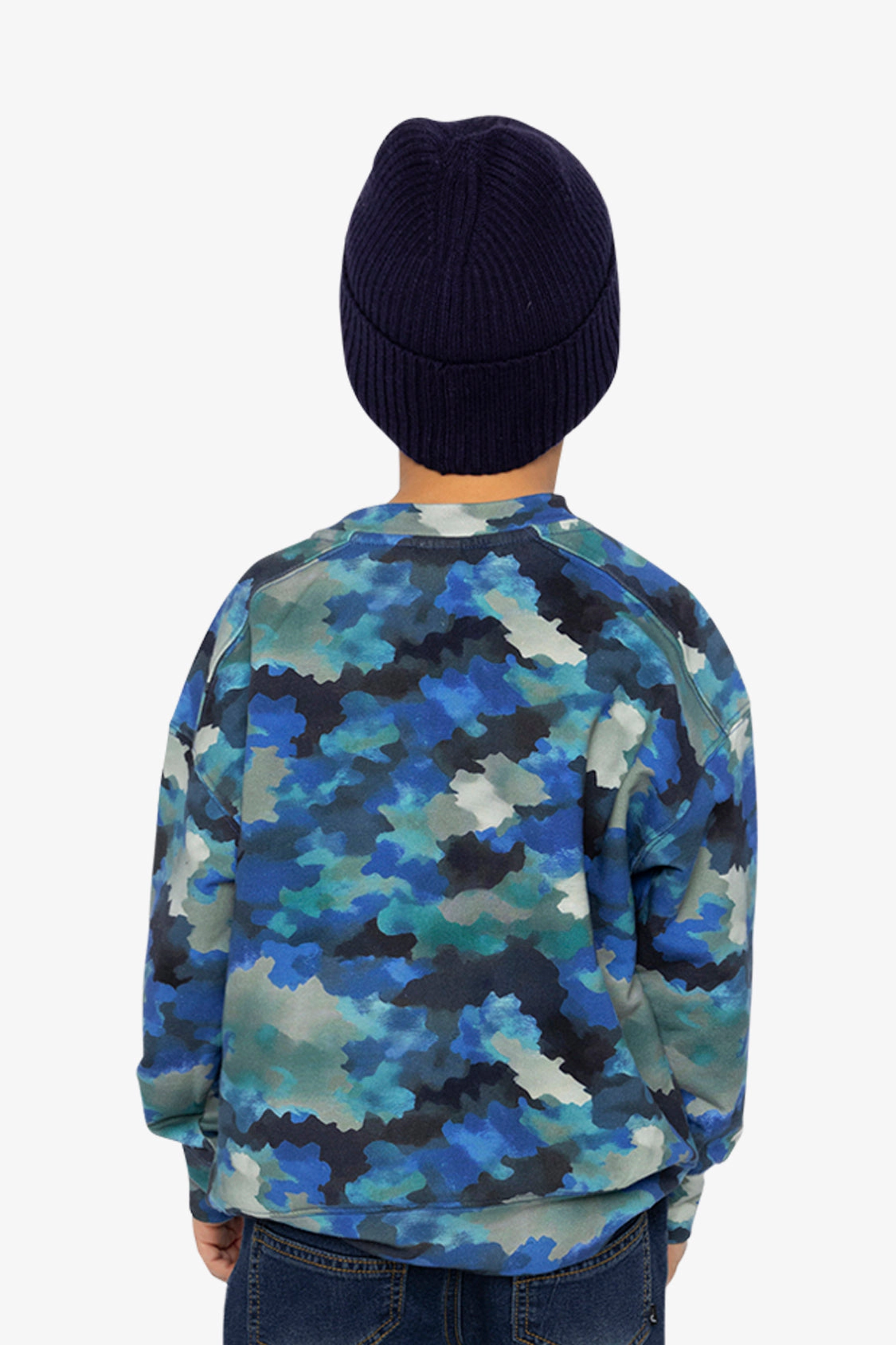 Deux par Boys Fleece Camouflage Sweatshirt with COOL Graphic