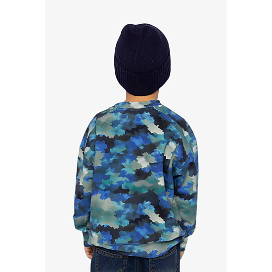 Deux par Deux Boys Fleece Camouflage Sweatshirt with COOL Graphic