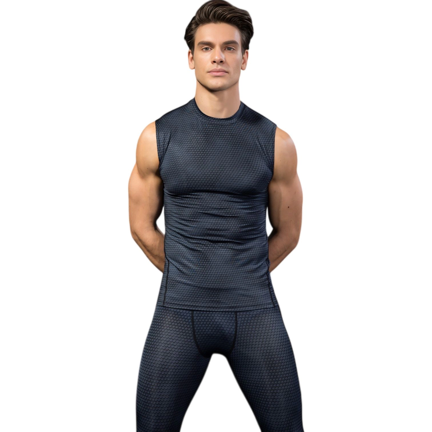 Anna-Kaci Mens Sleeveless Compression Workout Top