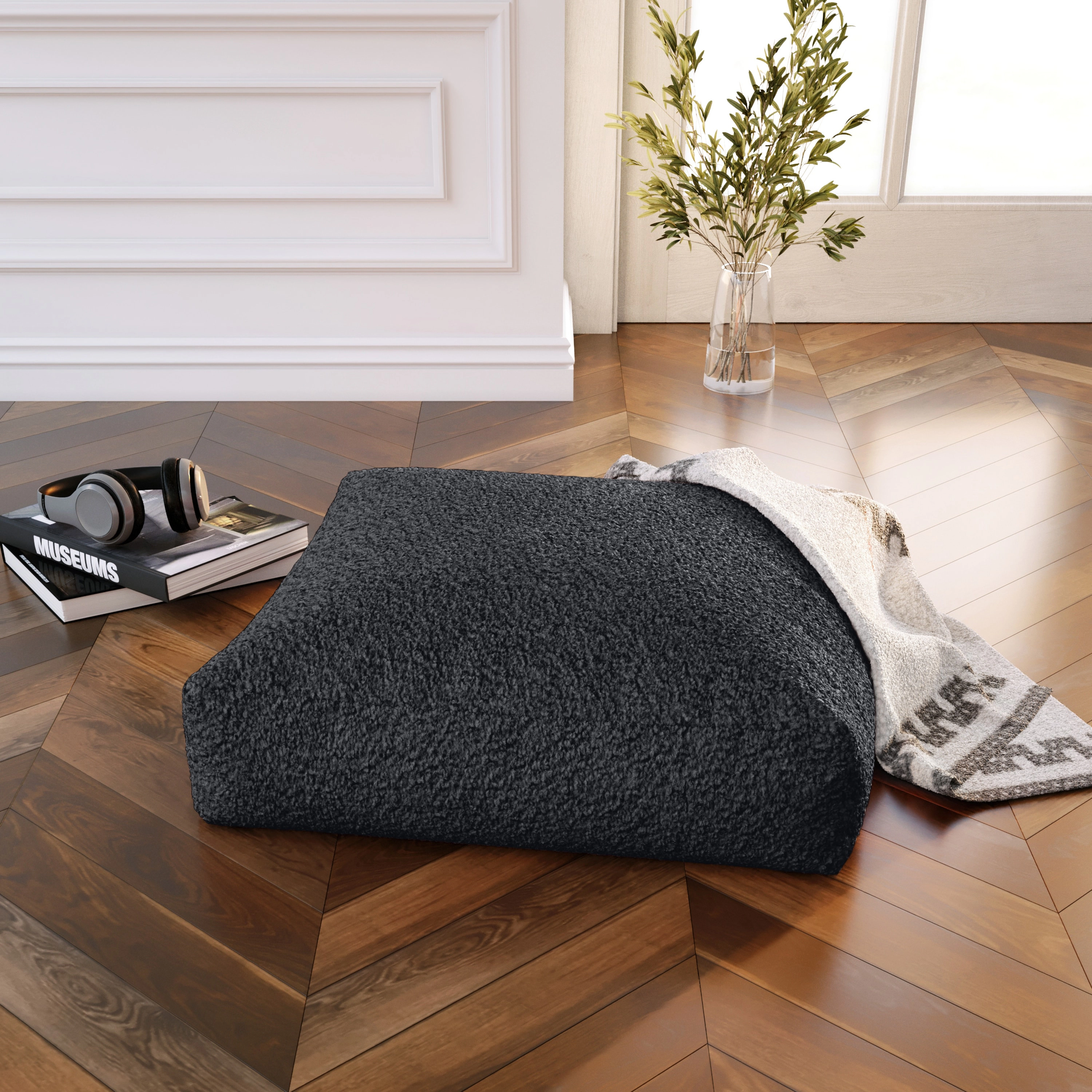 Jaxx Brio Large Décor Floor Pillow/Meditation Yoga Cushion, Shearling Faux Lamb