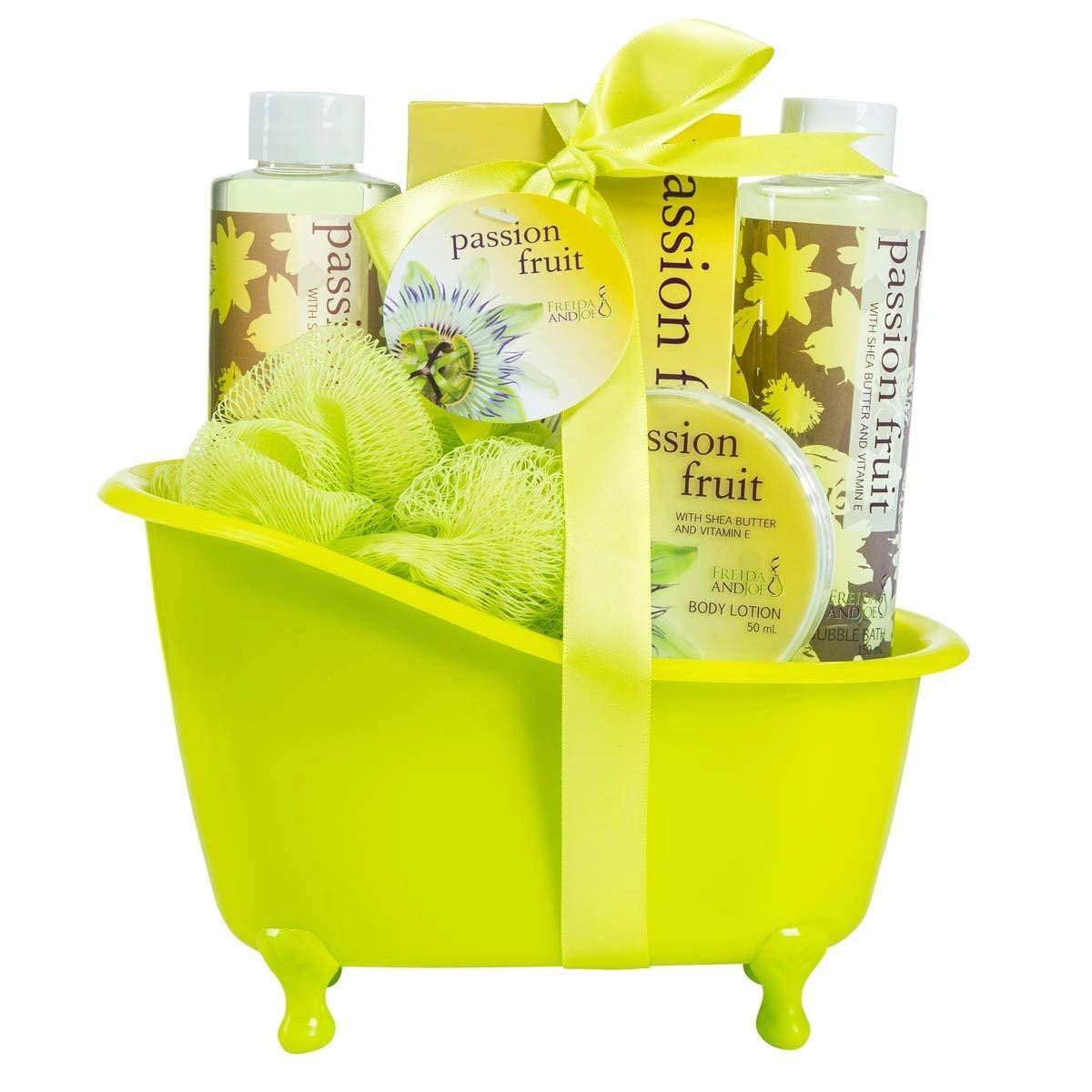 Freida and Joe Women Freida & Joe Bath & Body Spa Gift Set In A Tub Basket in Passion Fruit Scent