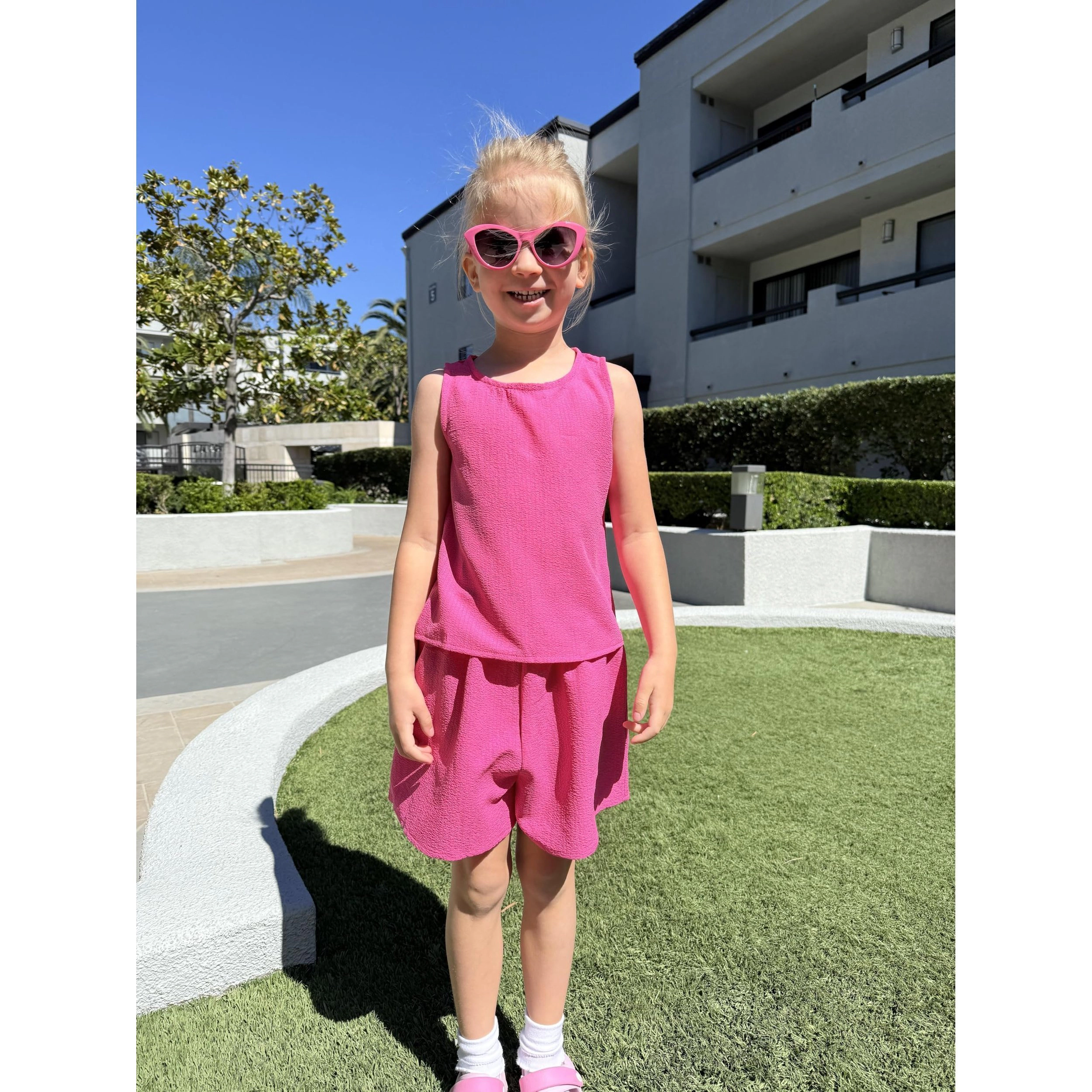 Arshiner Girls Tiedye Set Sleeveless Top And Paperbag Shorts Comfortable Wear