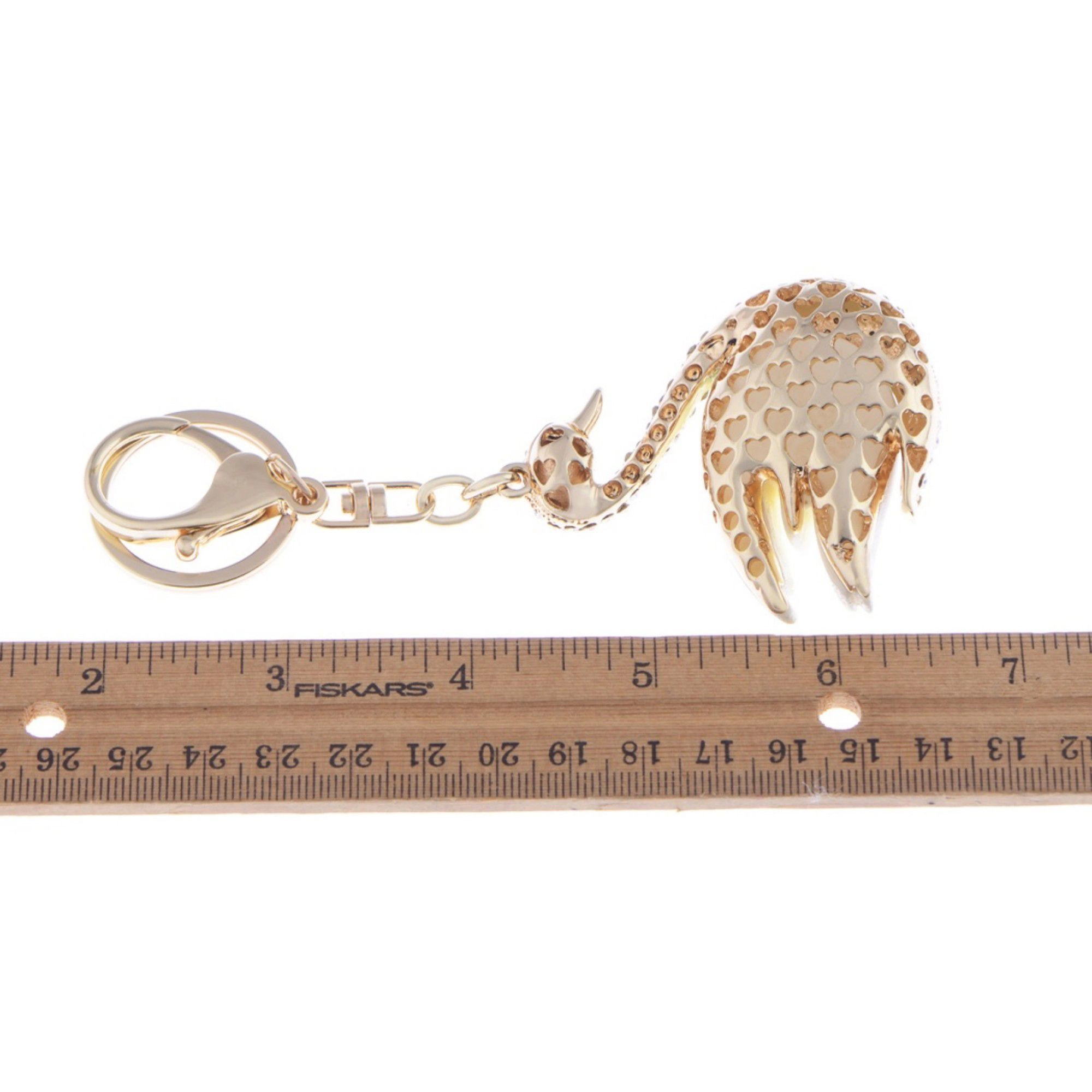 Alilang Women's Swan Keychain Charm with Crystal Pave Body and Sculpted Wing Accent