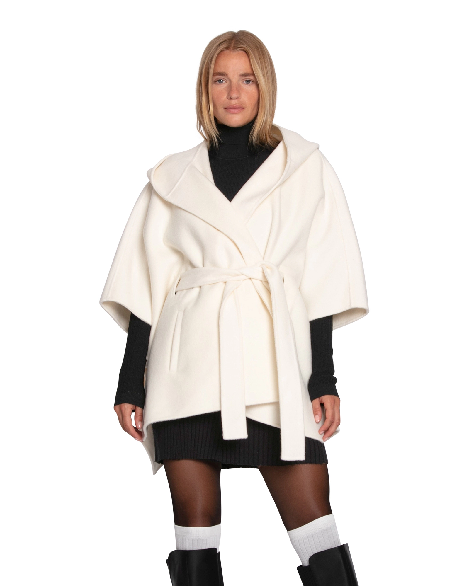 Belle & Bloom Womens Jackson Landing Wool Blend Cape Coat