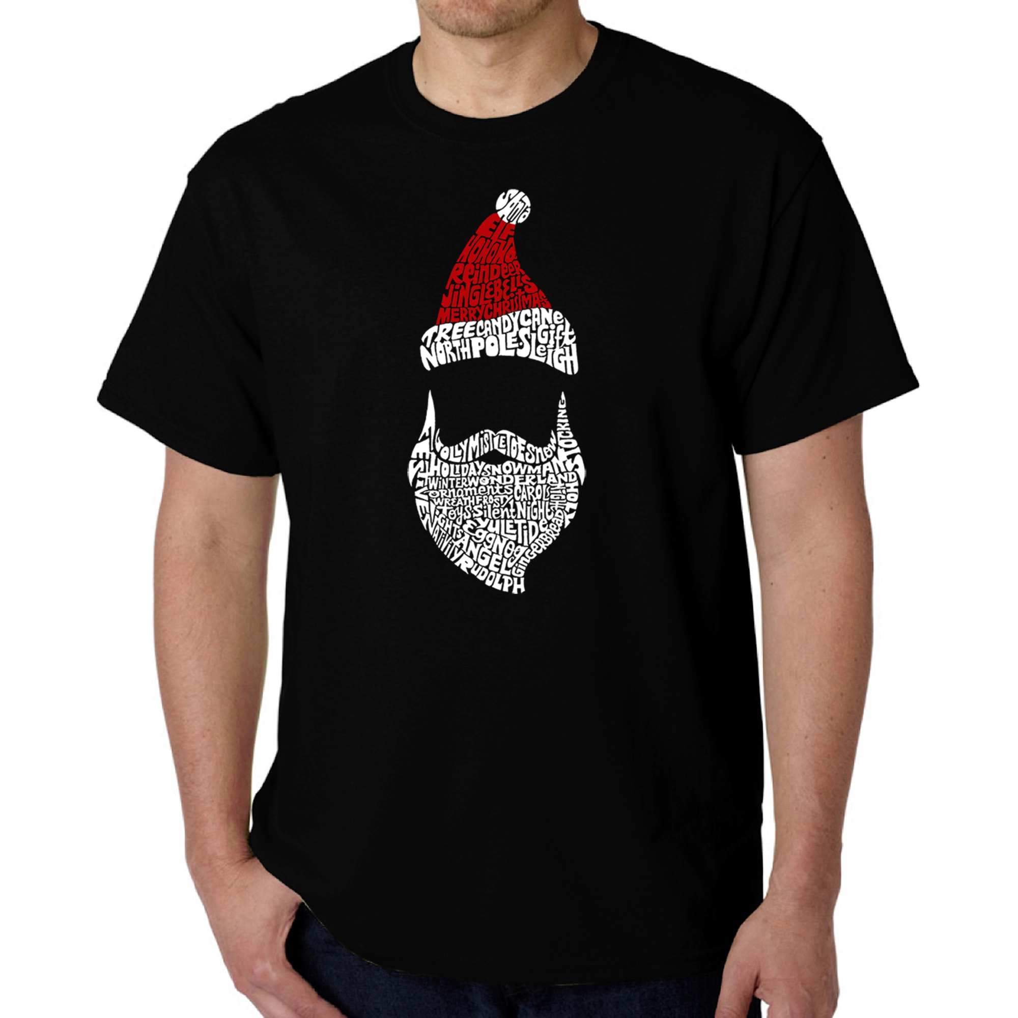 LA Pop Art Men's Santa Claus Word Cotton T-Shirt