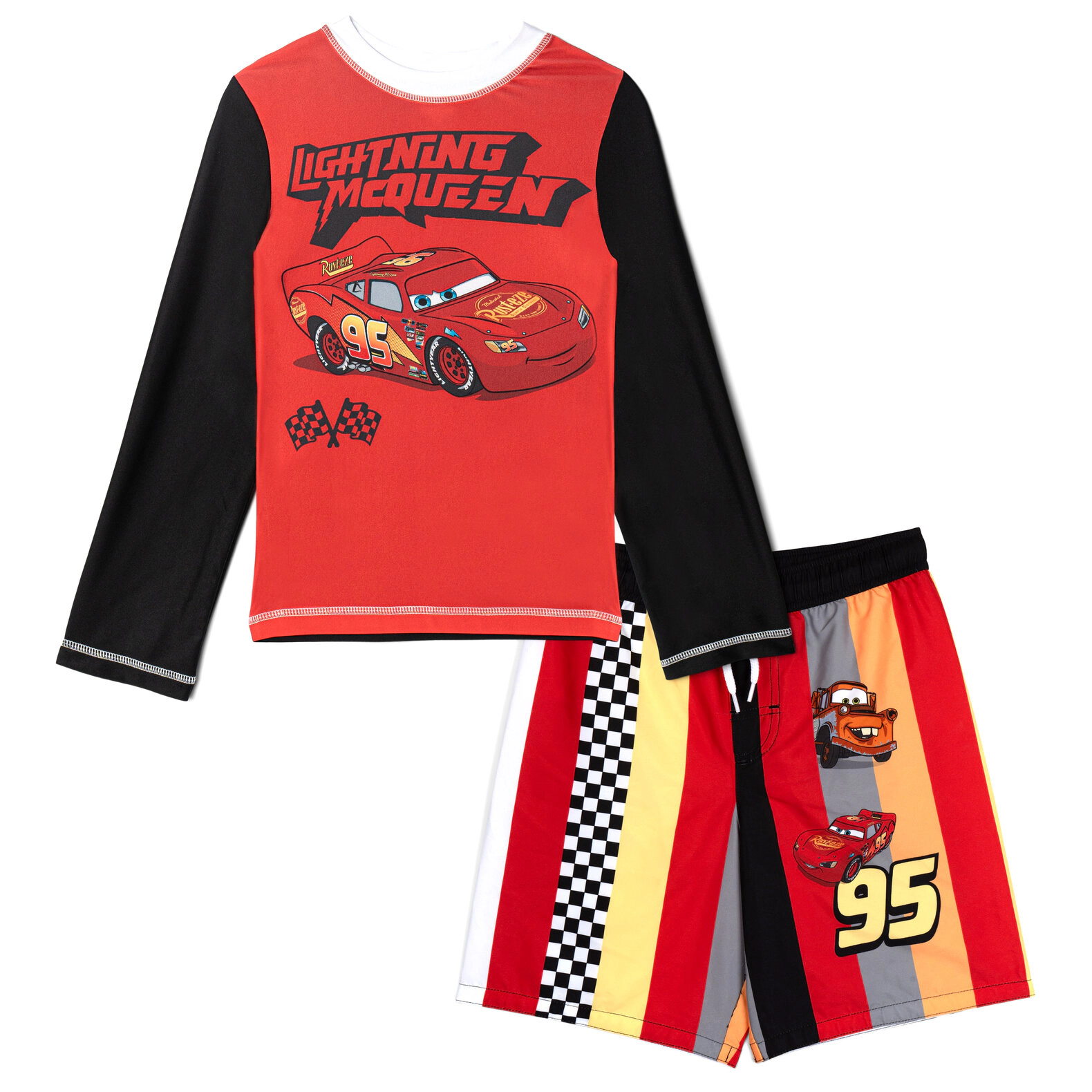 Disney Boys' 2-Piece Swimwear Rash Guard and Swim Trunks Set