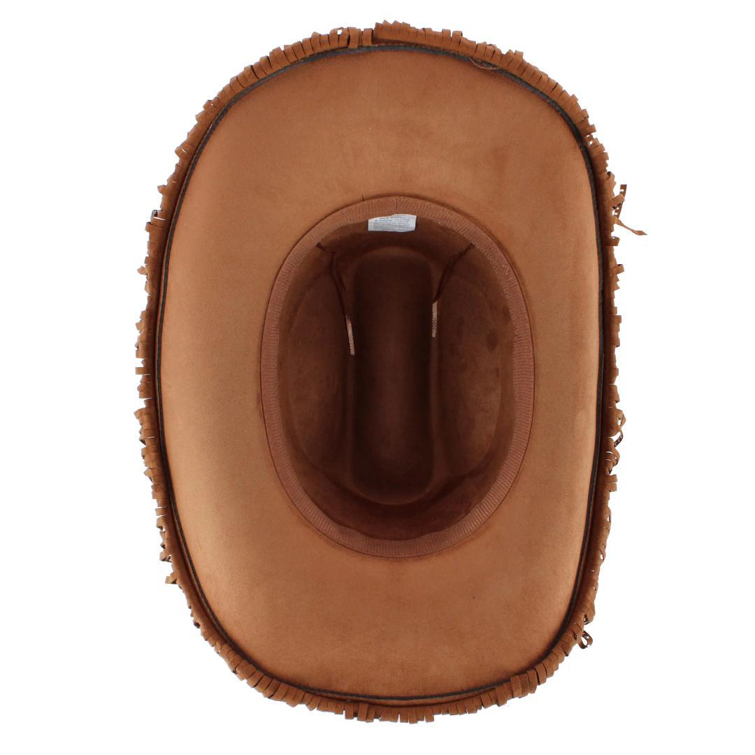 CTM Women's Studded Fringe Western Cowboy Hat