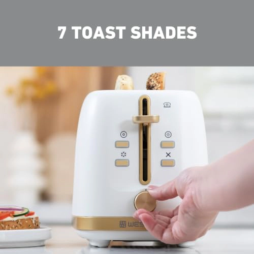 WEST BEND 2-Slice Toaster White and Gold