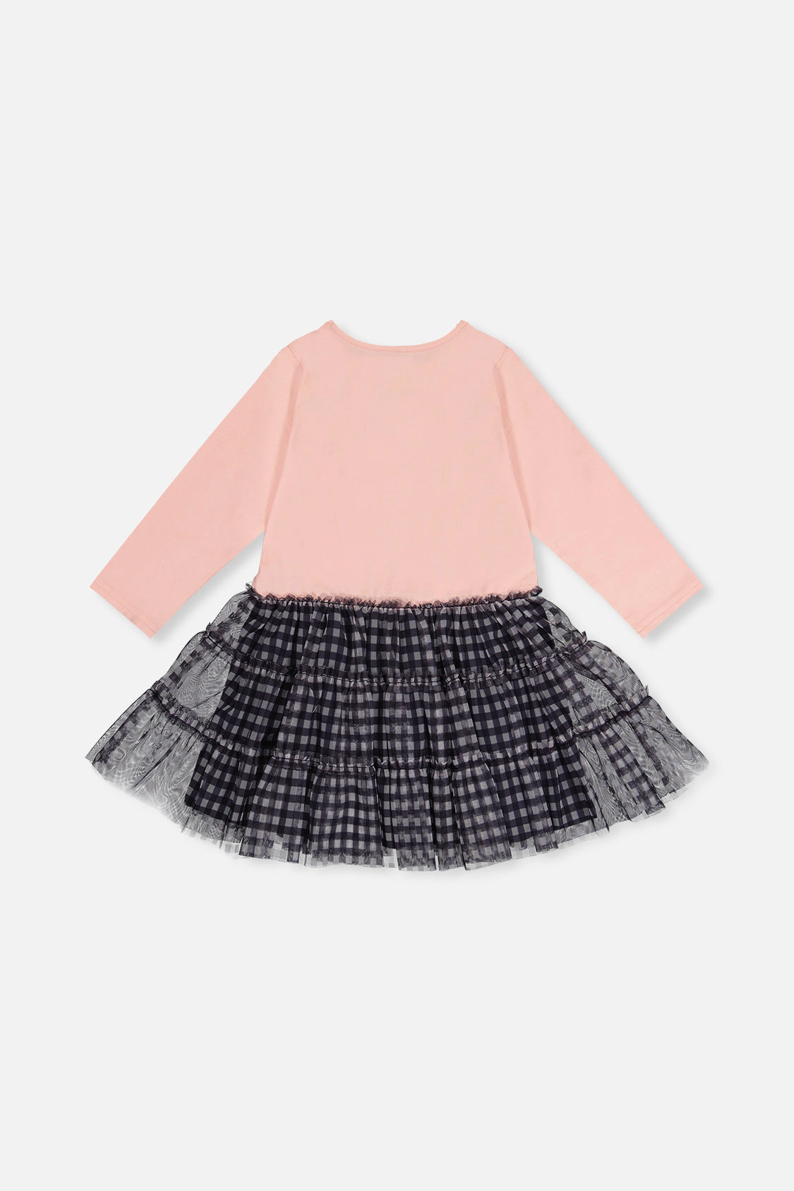 Deux par Girls Fairy Graphic & Gingham Bi-Material Dress