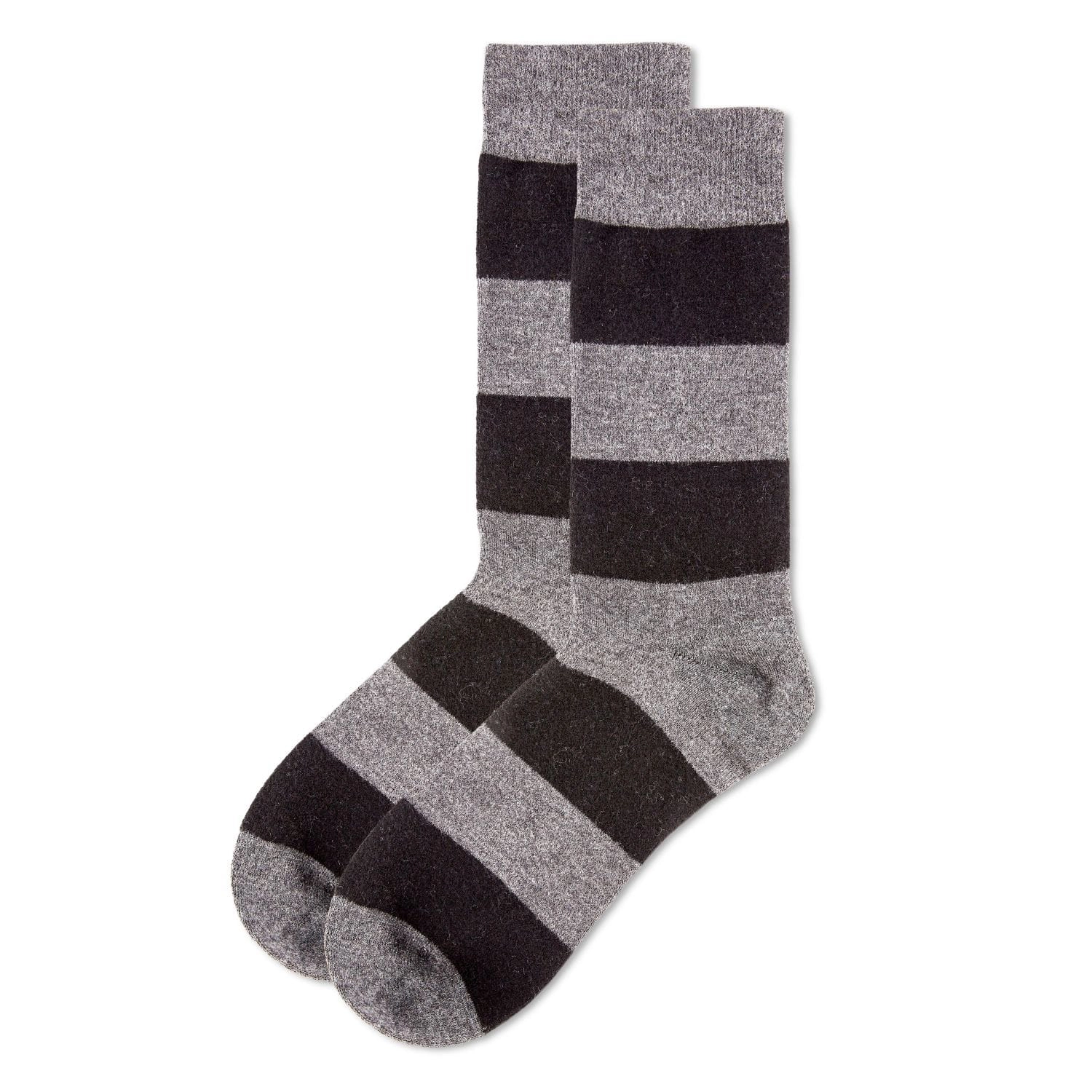 MeMoi Men's Rugby Striped Luxuriously Soft Cashmere Blend Crew Socks