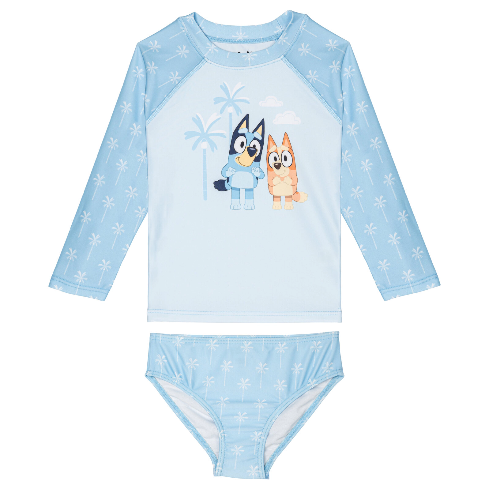 Bluey Girls' Swimwear 2-Piece Rash Guard and Bikini Set