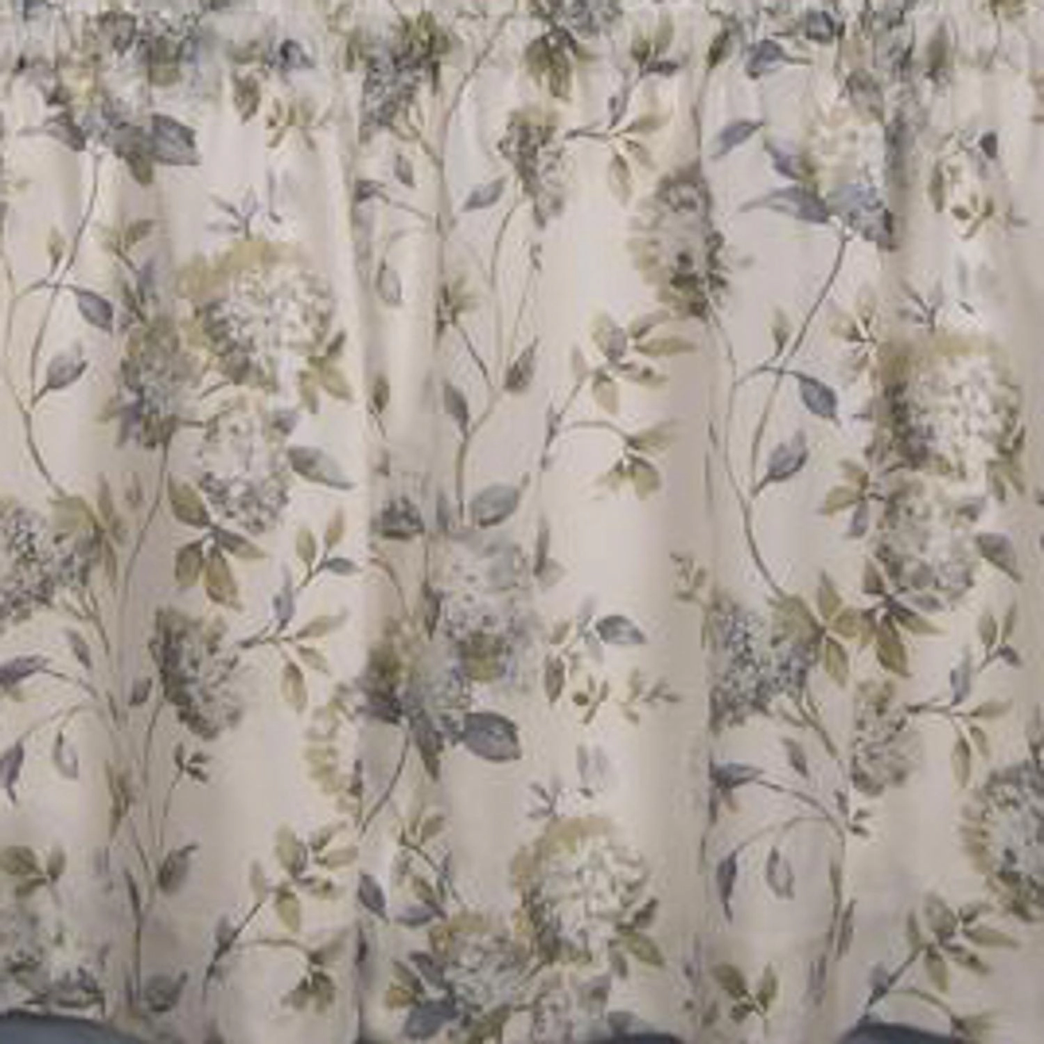 Ellis Curtain Abigail Design Printed Room Darkening 2-Piece Window Rod Pocket Pair Set With 2 Tiers - 56x36", Porcelain
