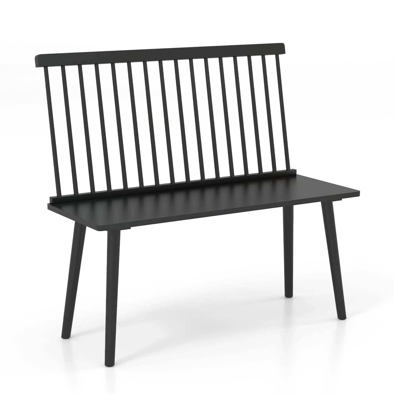 SlickBlue Wooden Entryway Bench, Spindle Back, Rubber Wood, 440 lbs
