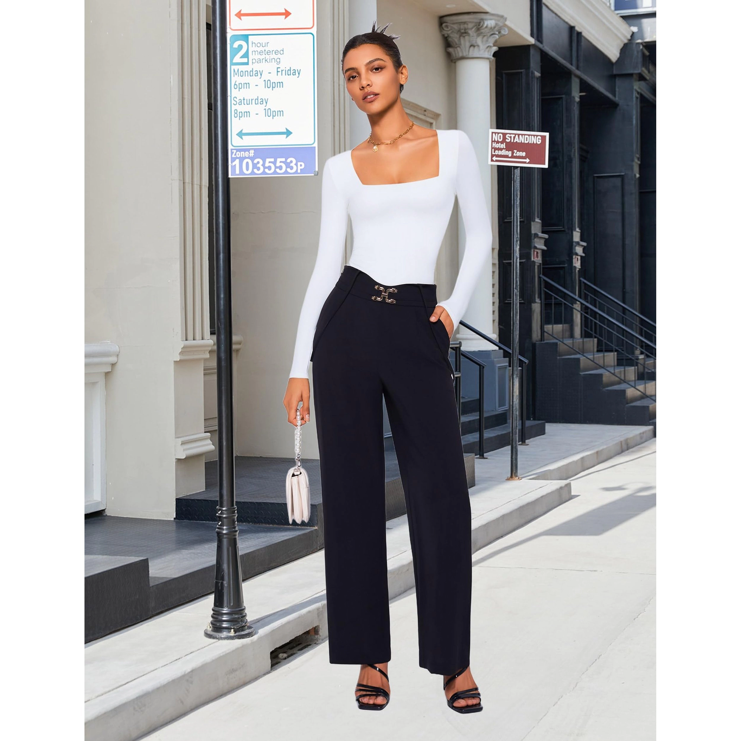 Avidlove Women's Square Neck Long Sleeve Double Lined Ruched Waist Bodysuit with Snap Closure