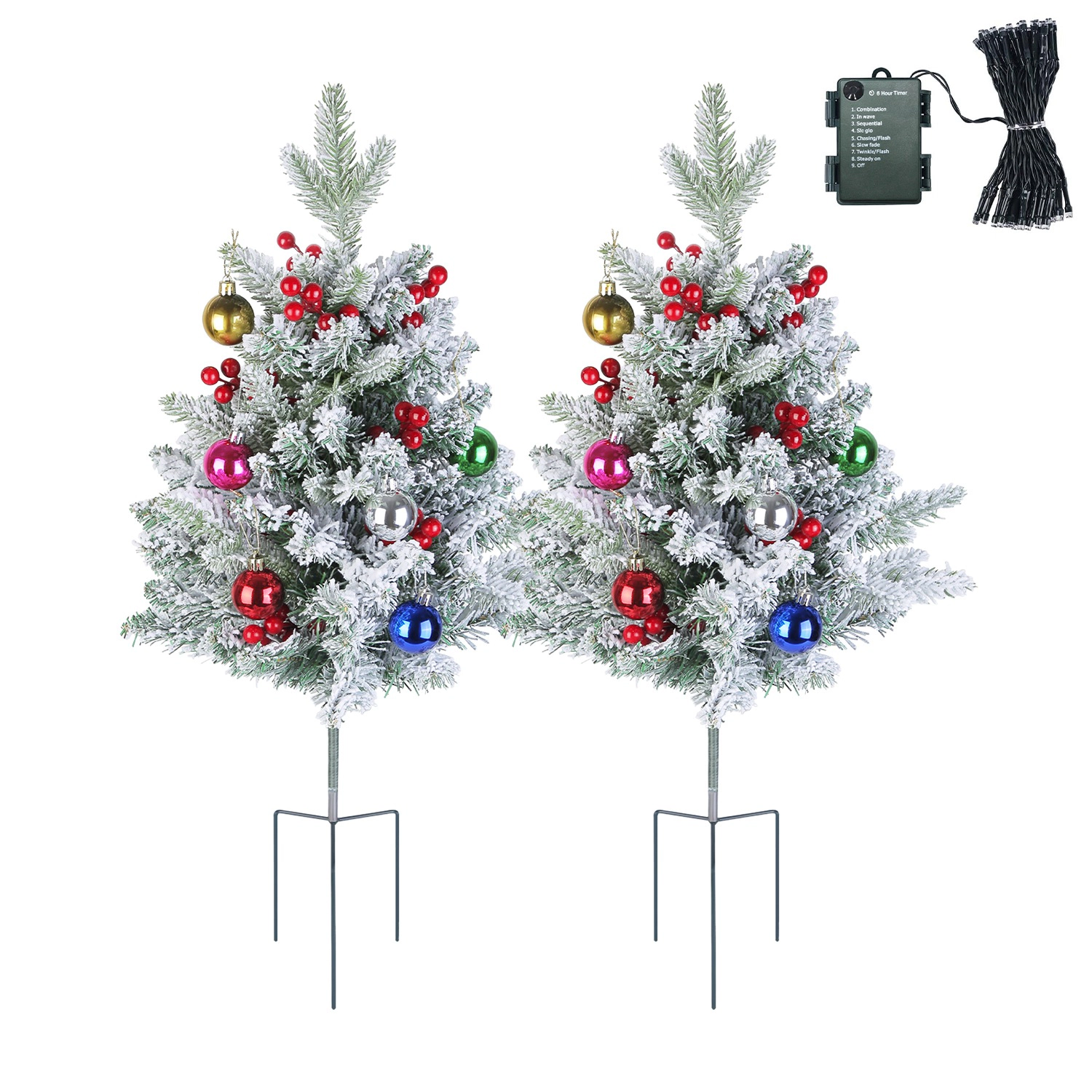 GBruno 2-Piece LED Christmas Tree Urn Filler