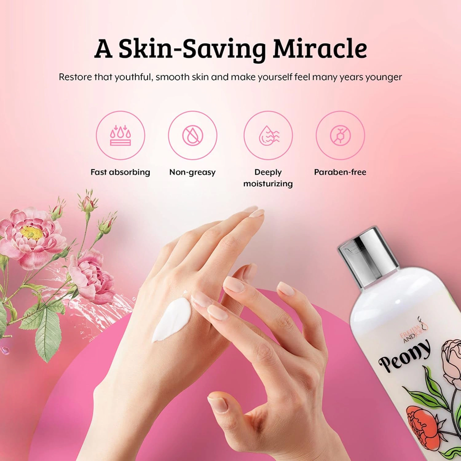 Freida and Joe Women Peony Fragrance Body Lotion in 10oz Bottle