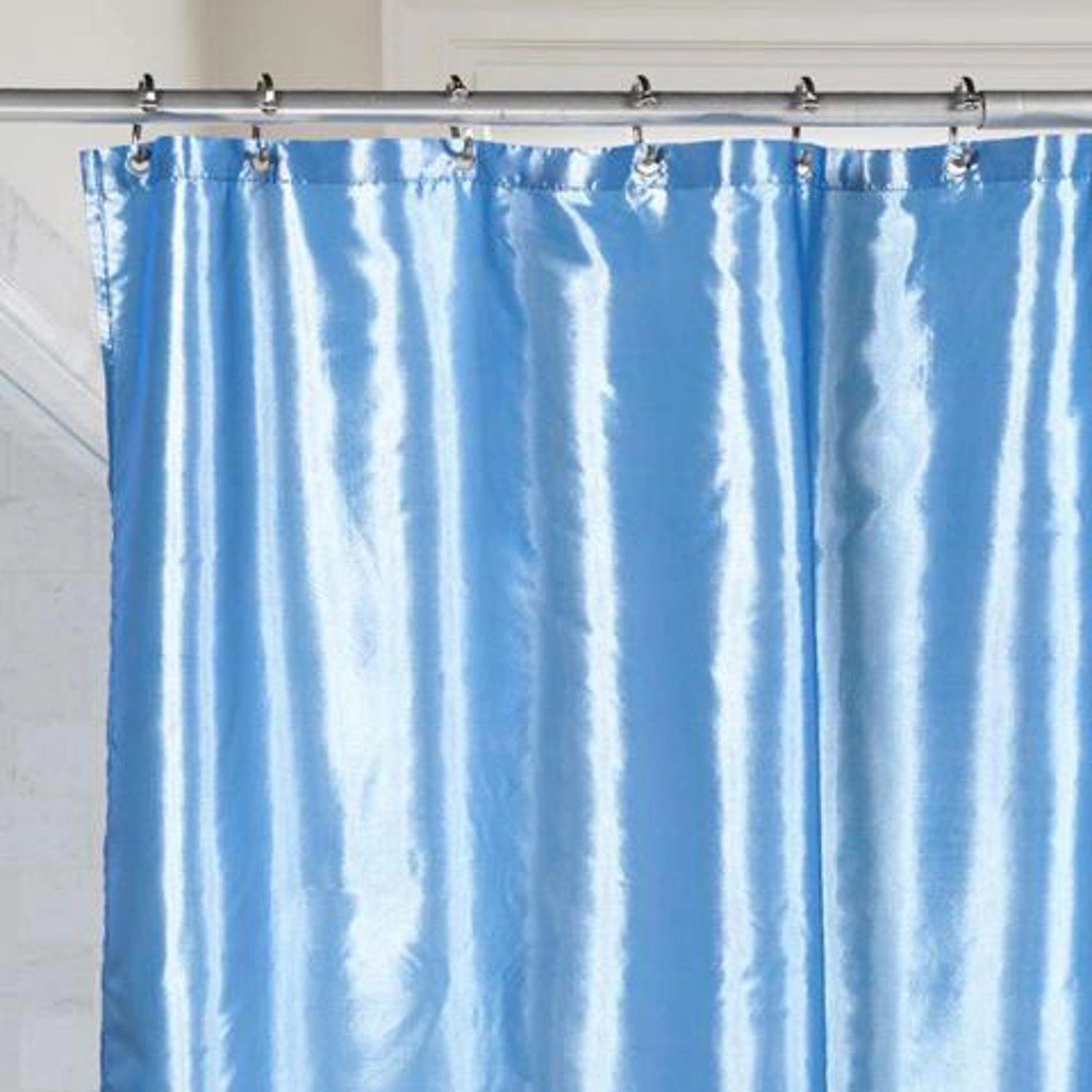 Carnation Home Fashions Shimmer Faux Silk Shower Curtain Slate 70x72