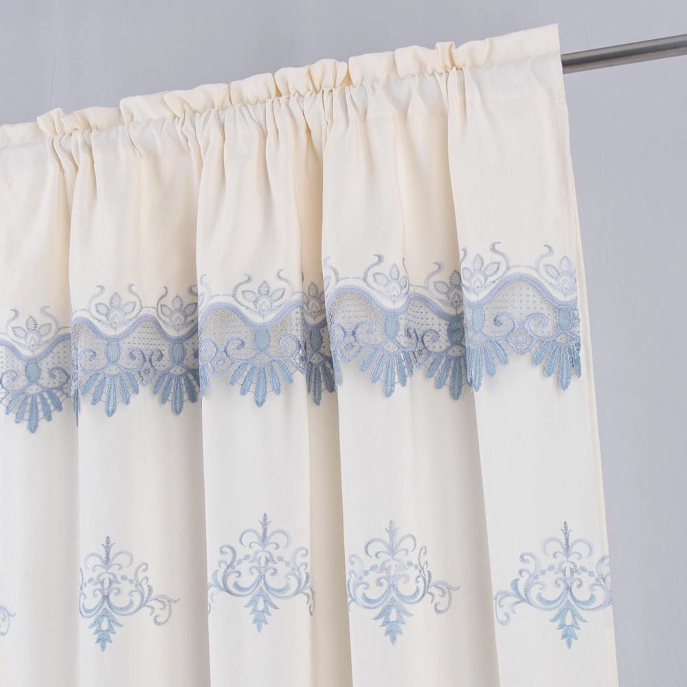 RT Designers Collection Bonnie Macrame Rod Pocket Room Darkening Curtain Panels for Living Room 52" x 84" Beige