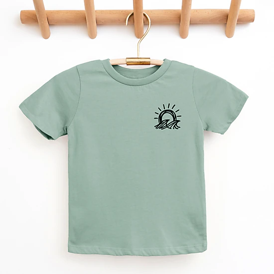 The Juniper Shop - Sun and Waves Sketch - Youth Short Sleeve Graphic T-Shirt