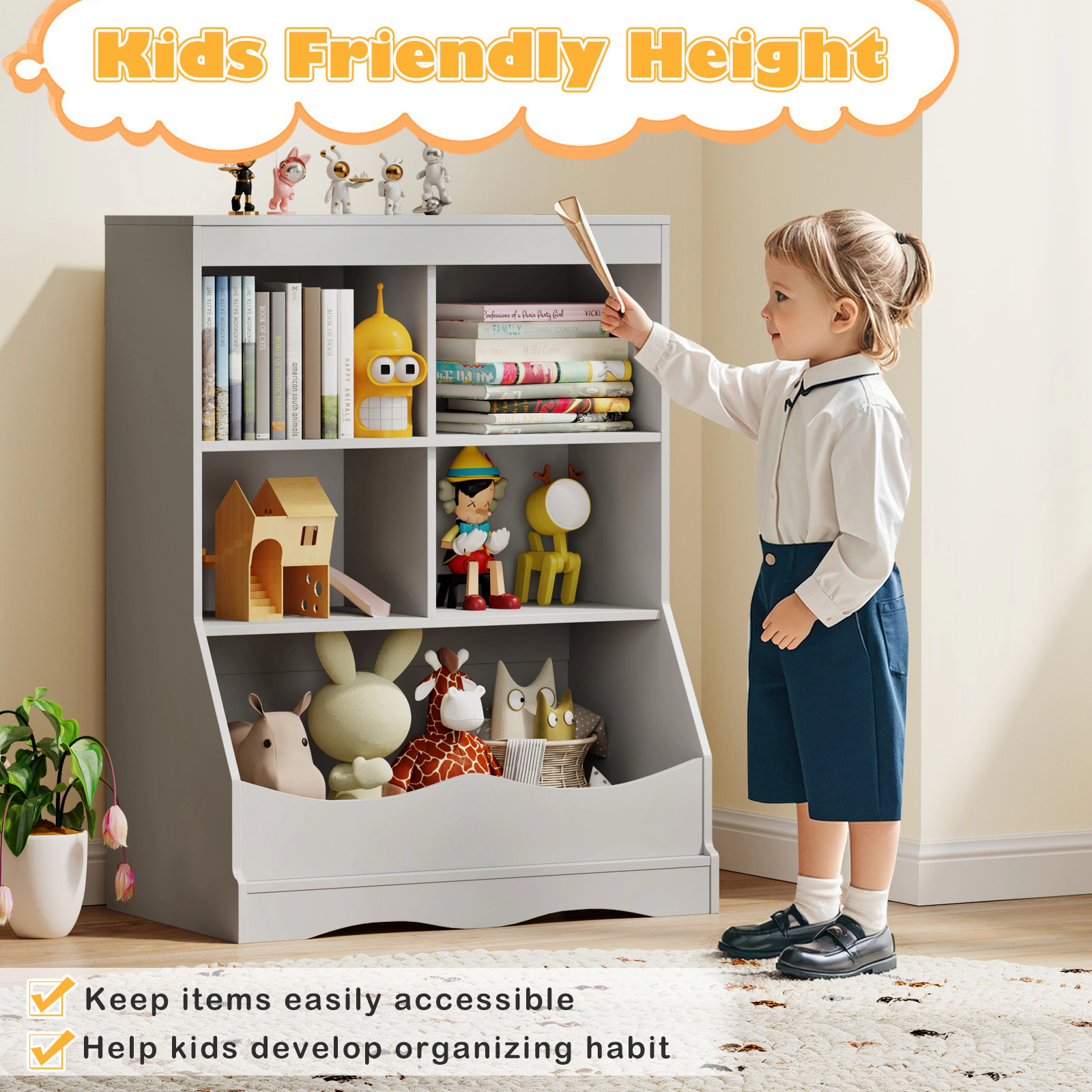 Hivvago Multi-Functional Children’s Bookcase with Open Shelving