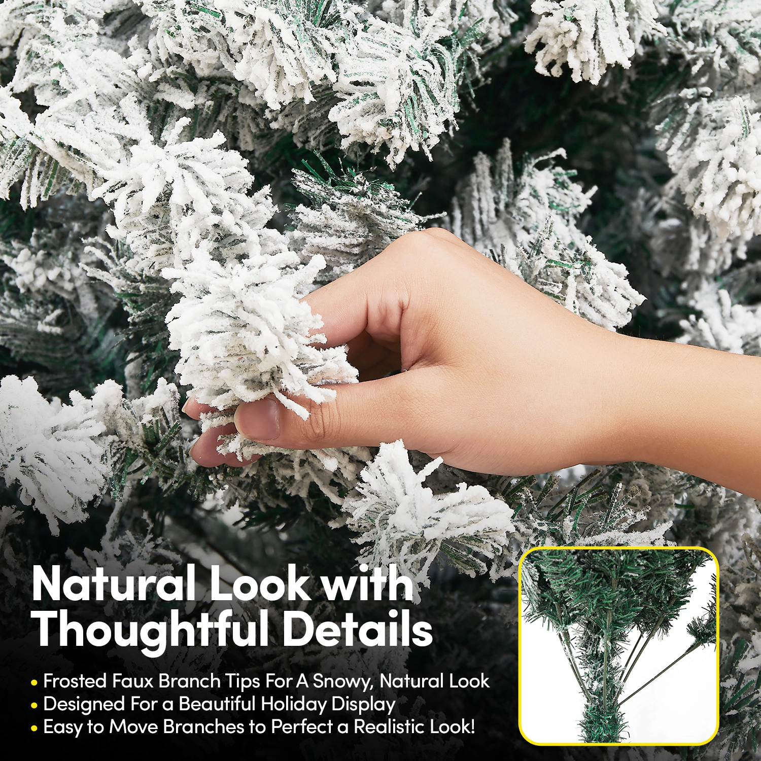Sweet Home Collection 6 FT Frosted Pre-Lit Artificial Christmas Tree with 820 PVC Tips 250 LED Lights