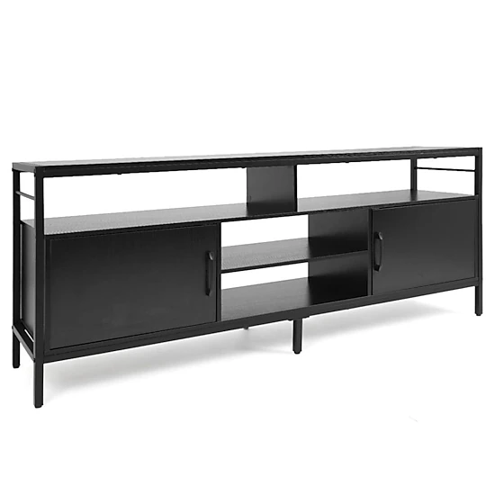 Hivvago 58 Inch Industrial Tv Stand With Cabinets And Adjustable Shelf For Tvs Up To 65 Inch