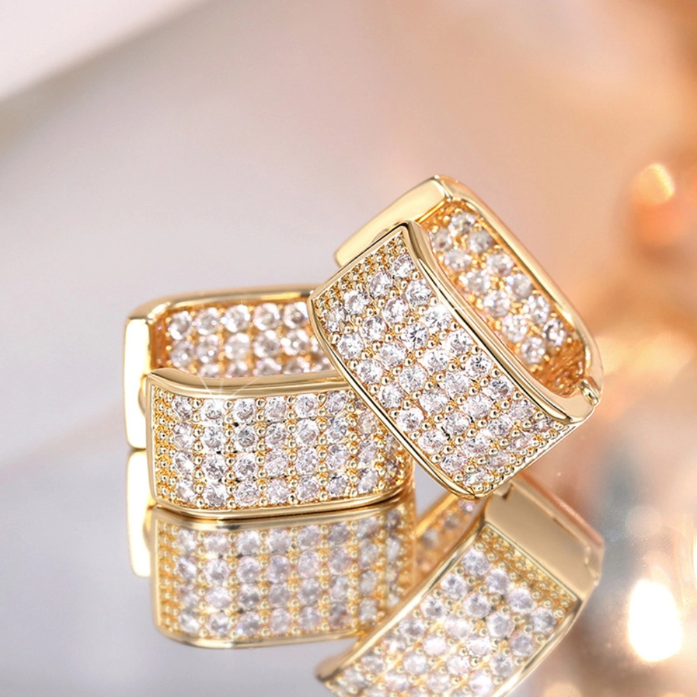 Luxury Paved Cubic Zirconia Hoop Earrings for Women