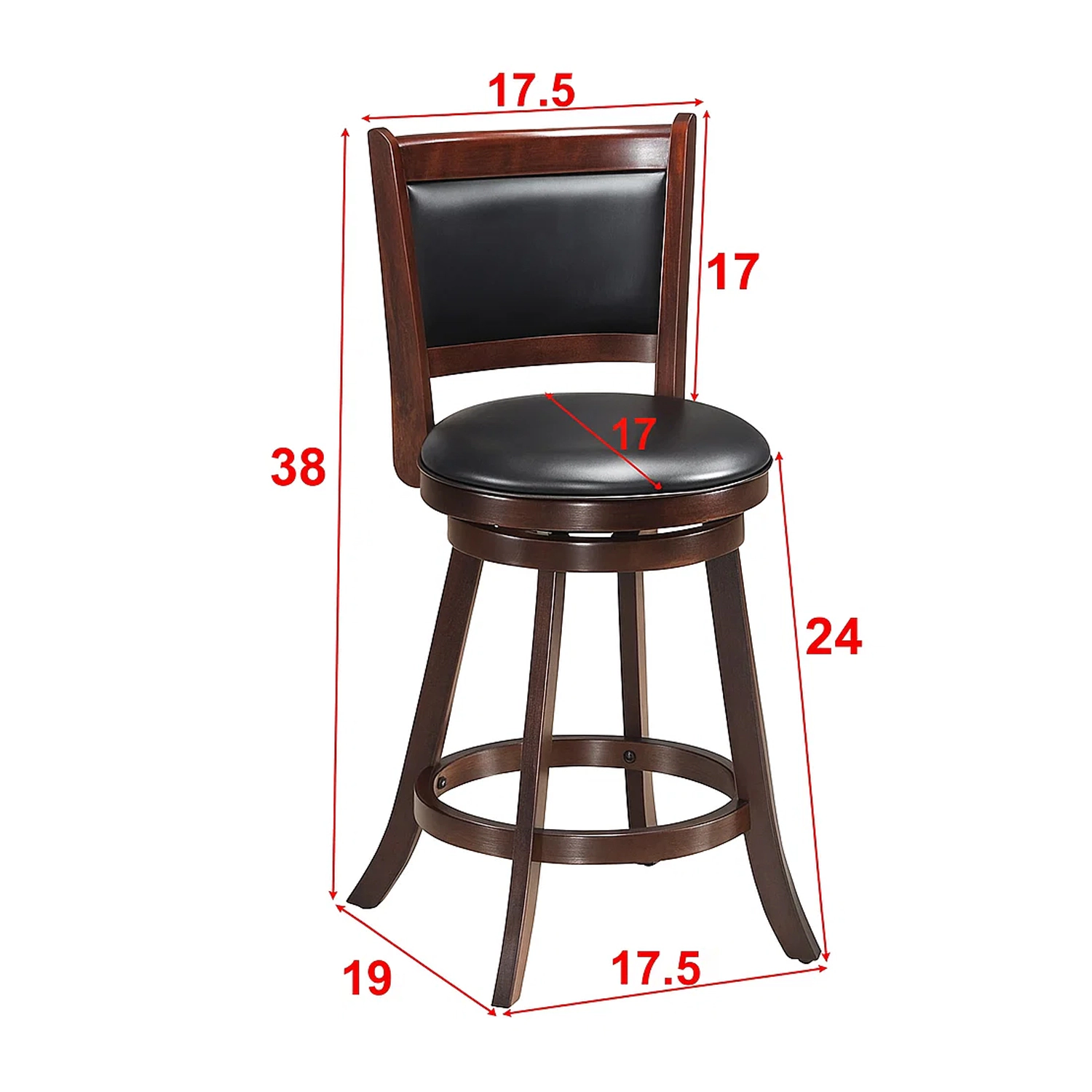Hivvago Swivel Counter Stools with Comfortable Upholstered Dining Seats