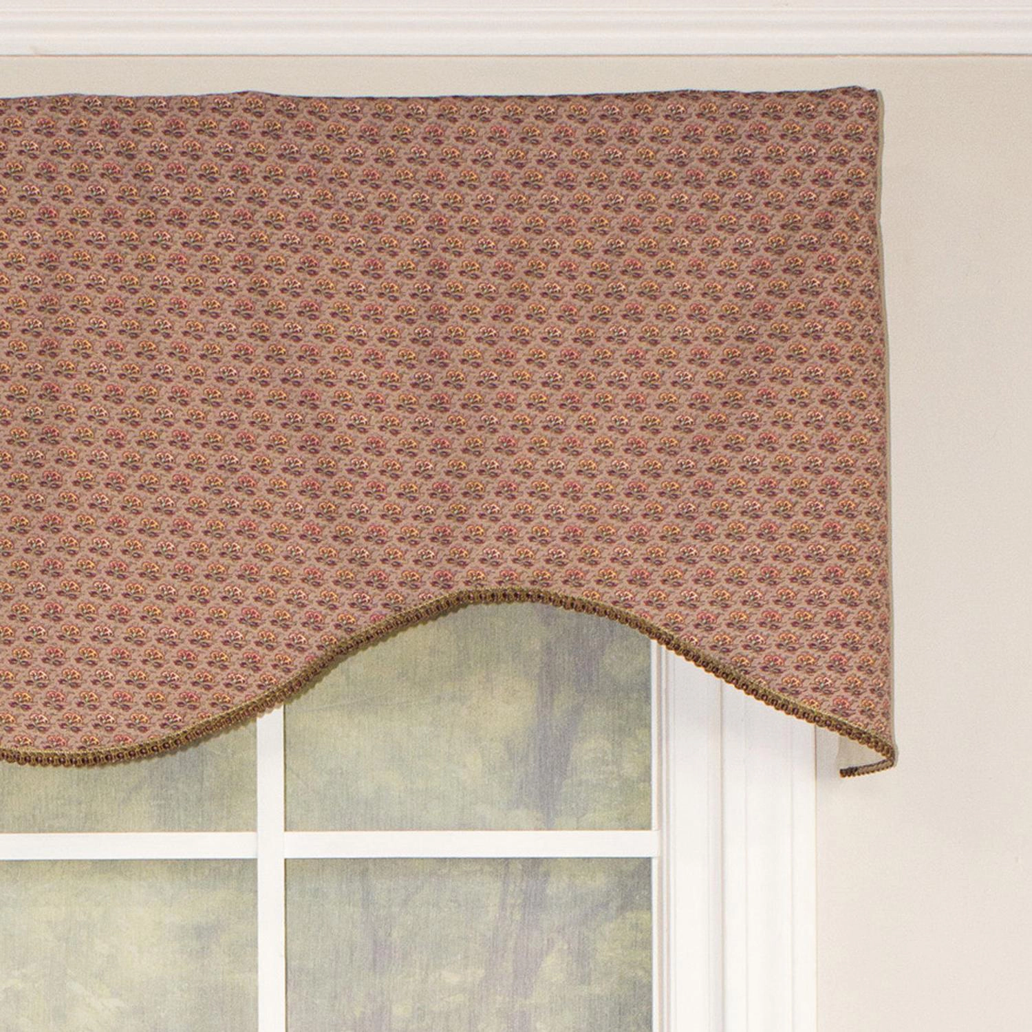 RLF Home Meadow Cornice 100% Cotton with Fully Lined 3" Rod Pocket Valnance for Windows 50" x 17" Lavender