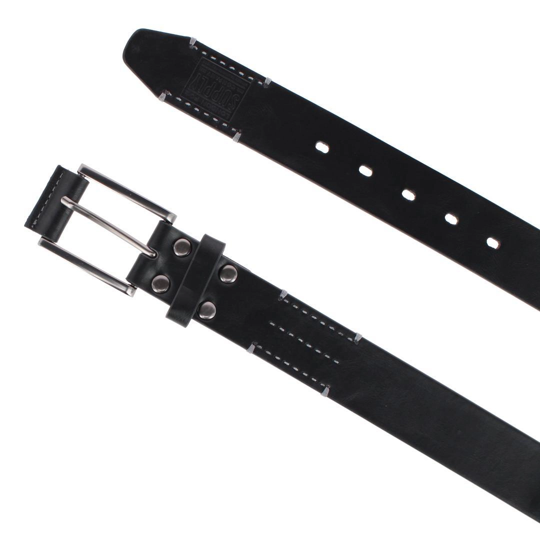 London Fog Supply Men's 38mm Burnished Edge Belt with Hand Lace Detail