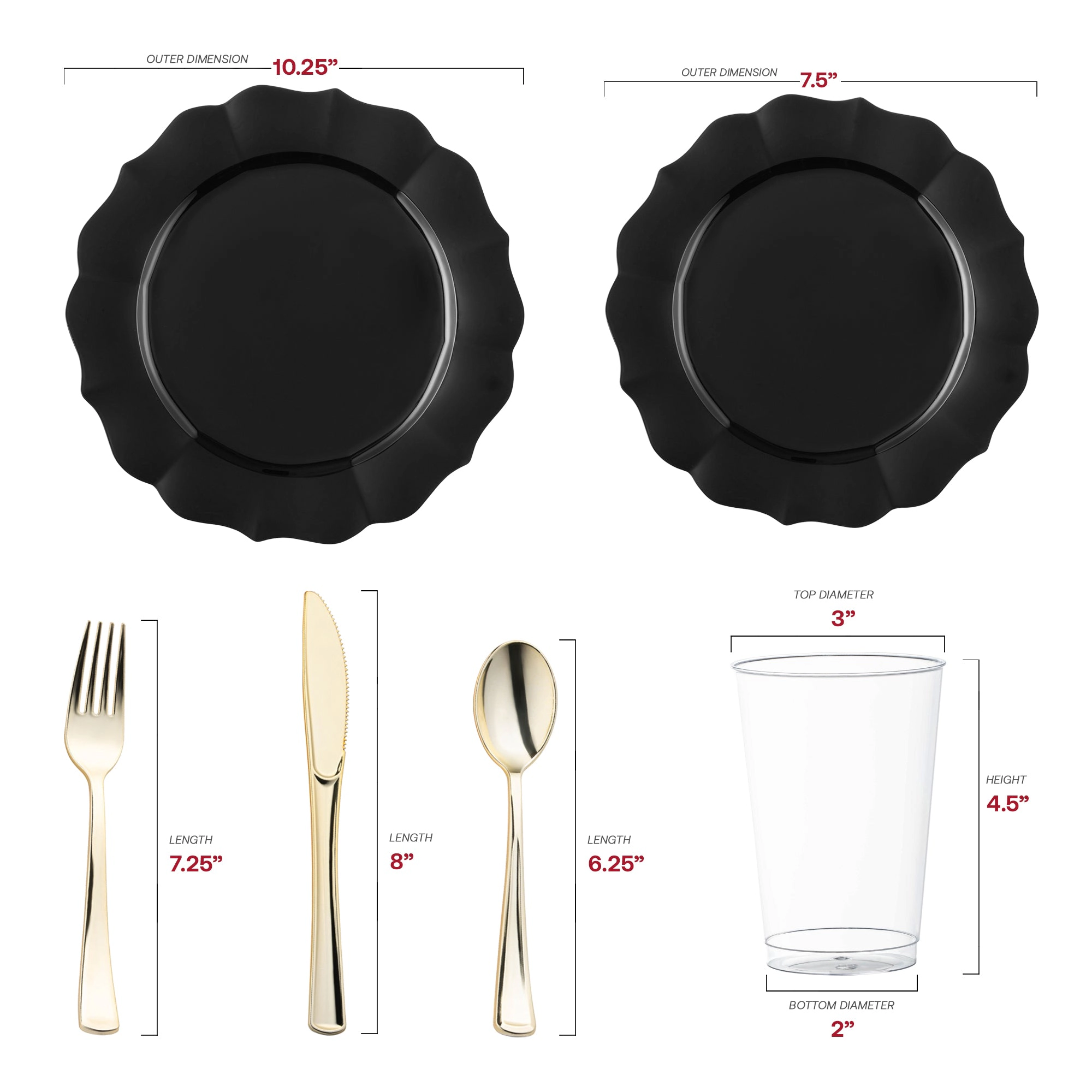Smarty Had A Party Black Round Lotus Plastic Wedding Value Set