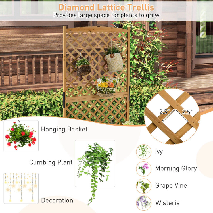 Hivvago Planter Raised Bed with Trellis for Plant Flower Climbing