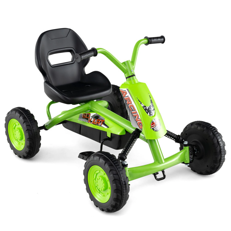 Hivvago Go Kart for Kids 4 Wheel with Steering Handlebars and Adjustable Seat