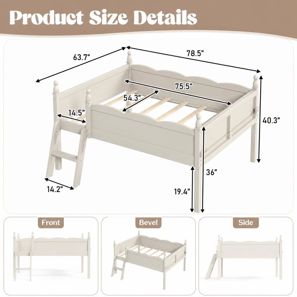 GOODSILO Wooden Platform Full Bed Frame