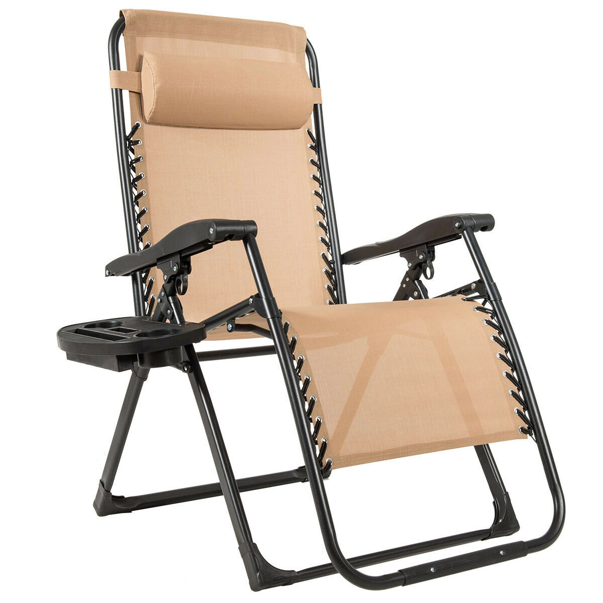 Hivvago Oversize Lounge Chair Patio Heavy Duty Folding Recliner