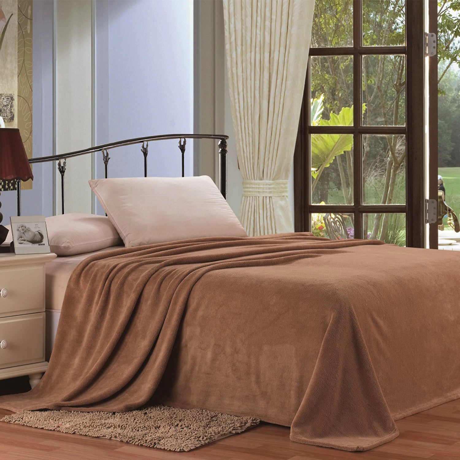 Plazatex Micro Plush Solid Parteen Soft Comfortable and Lightweight All Seasons Blanket Twin Taupe