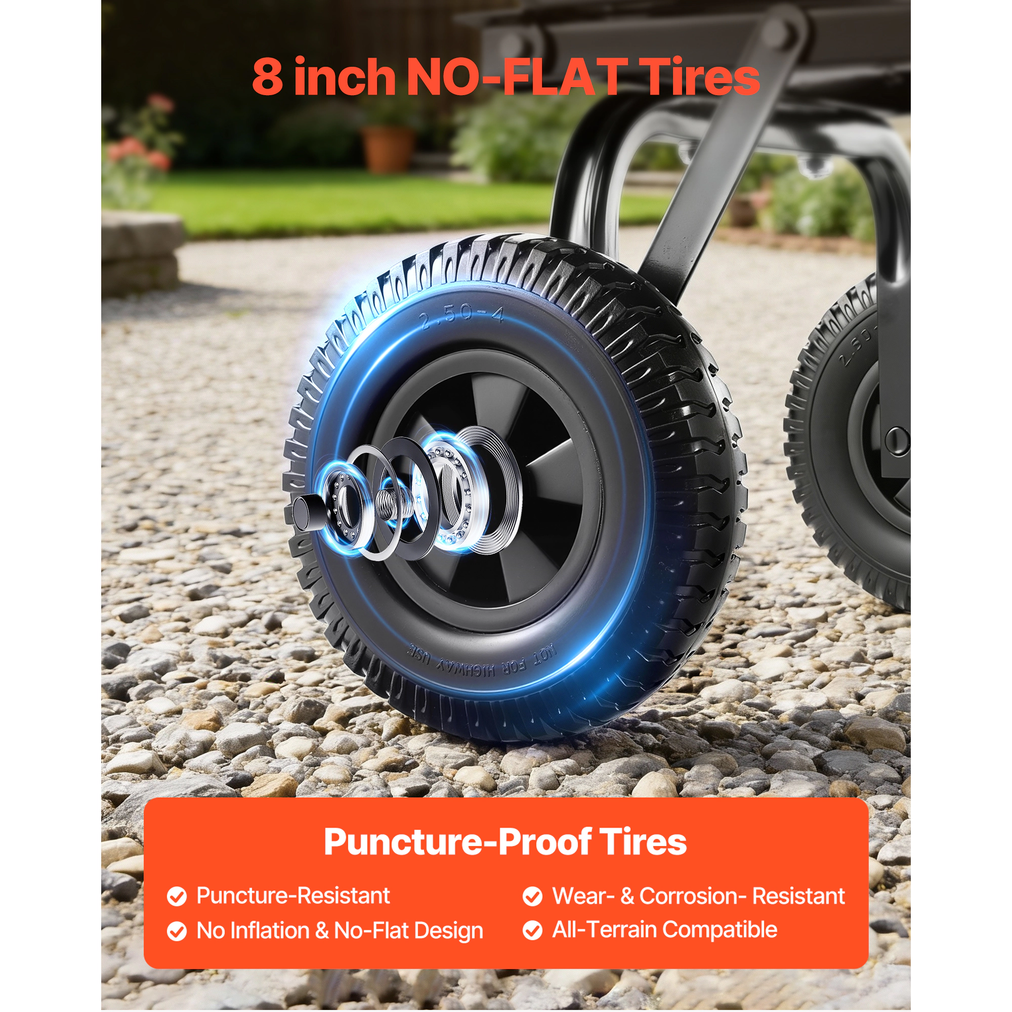 HONGGE Garden Dump Cart Poly Dump Cart Garden Carts Dumps Wagon with 90° Quick-Dumps Mechanism 180° Swivel Wheels 270°